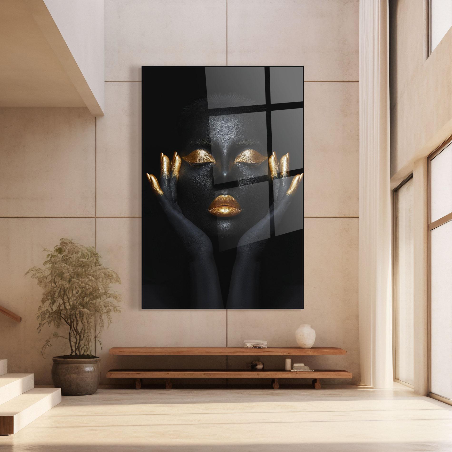 Üvegkép Fingertips Gold Makeup mockup 8