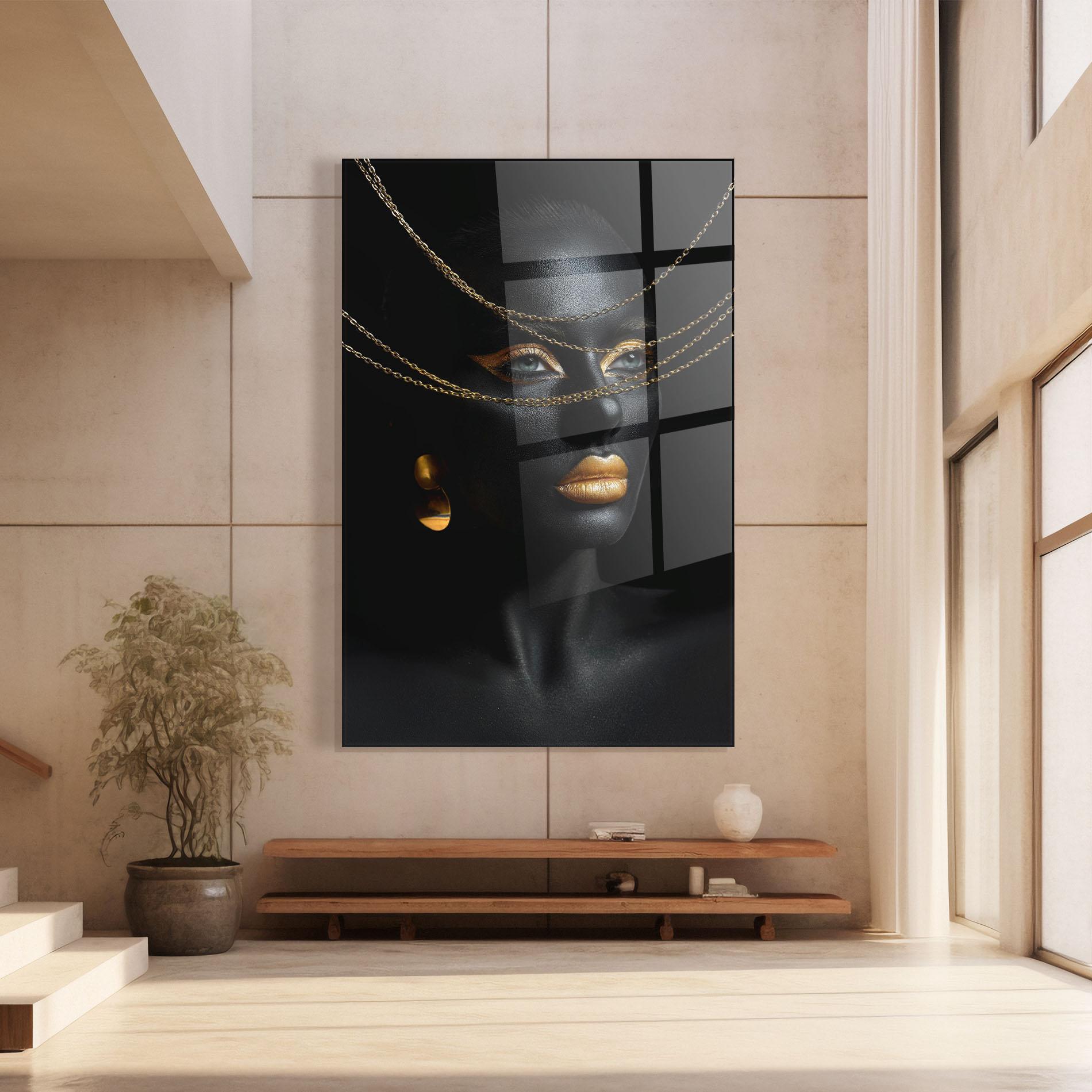 Üvegkép Gold Chain Woman mockup 8