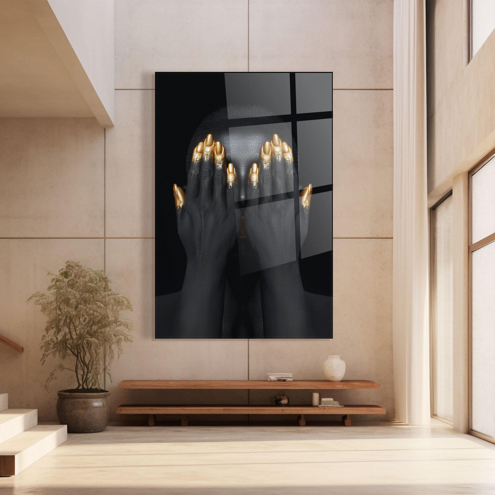 Üvegkép Gold Fingertips Chain mockup 8