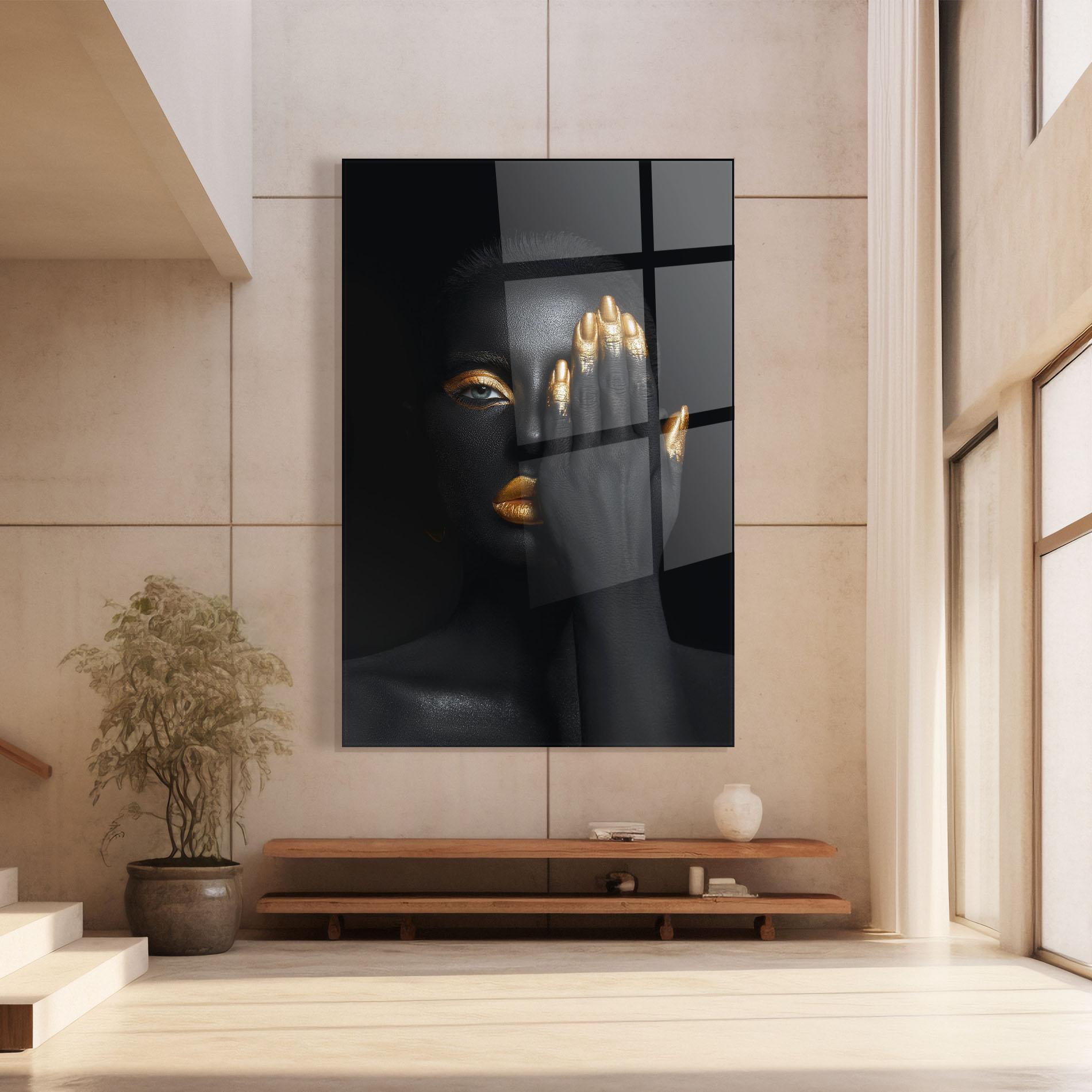 Üvegkép Gold Makeup Chain mockup 8