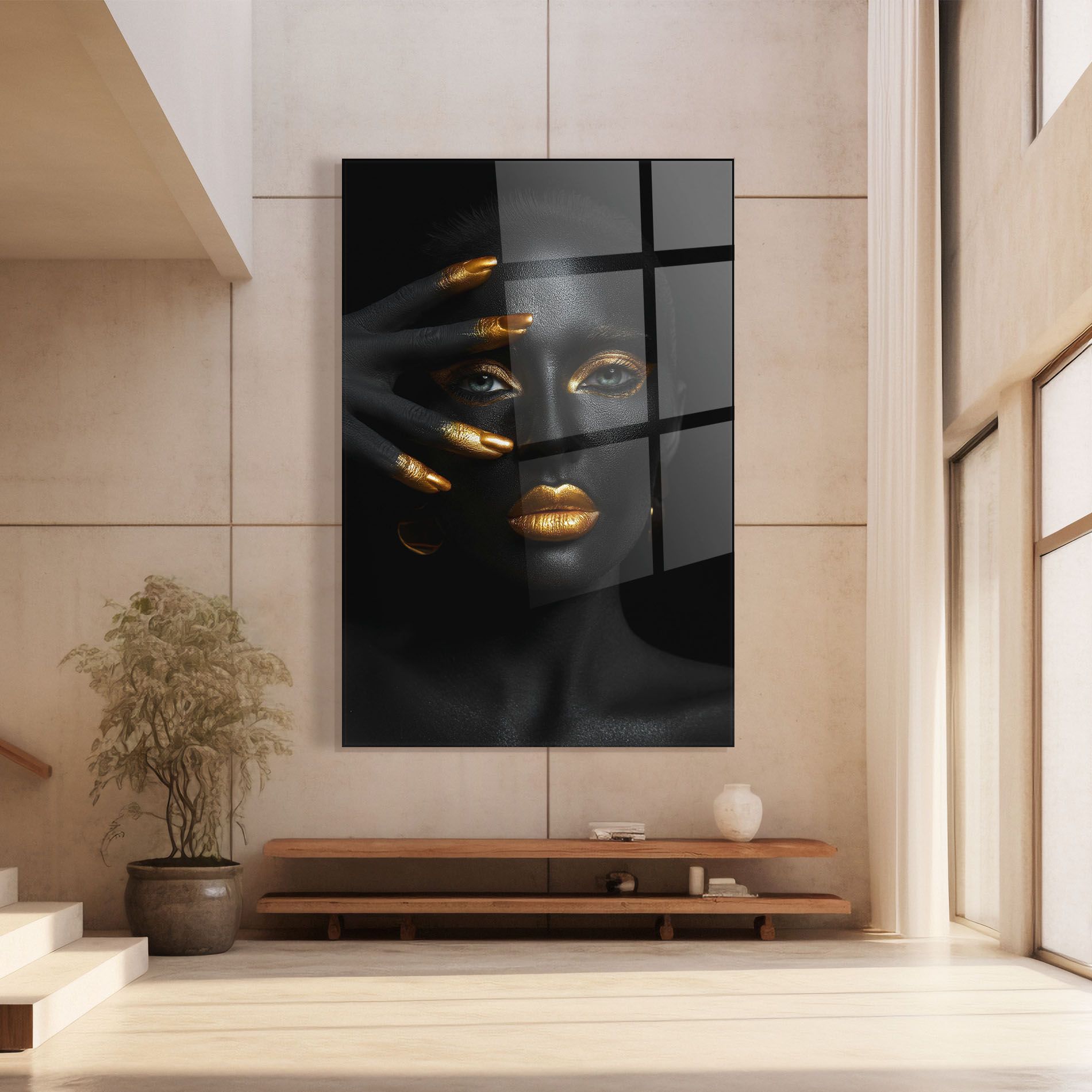 Gold Makeup Nails mockup 8