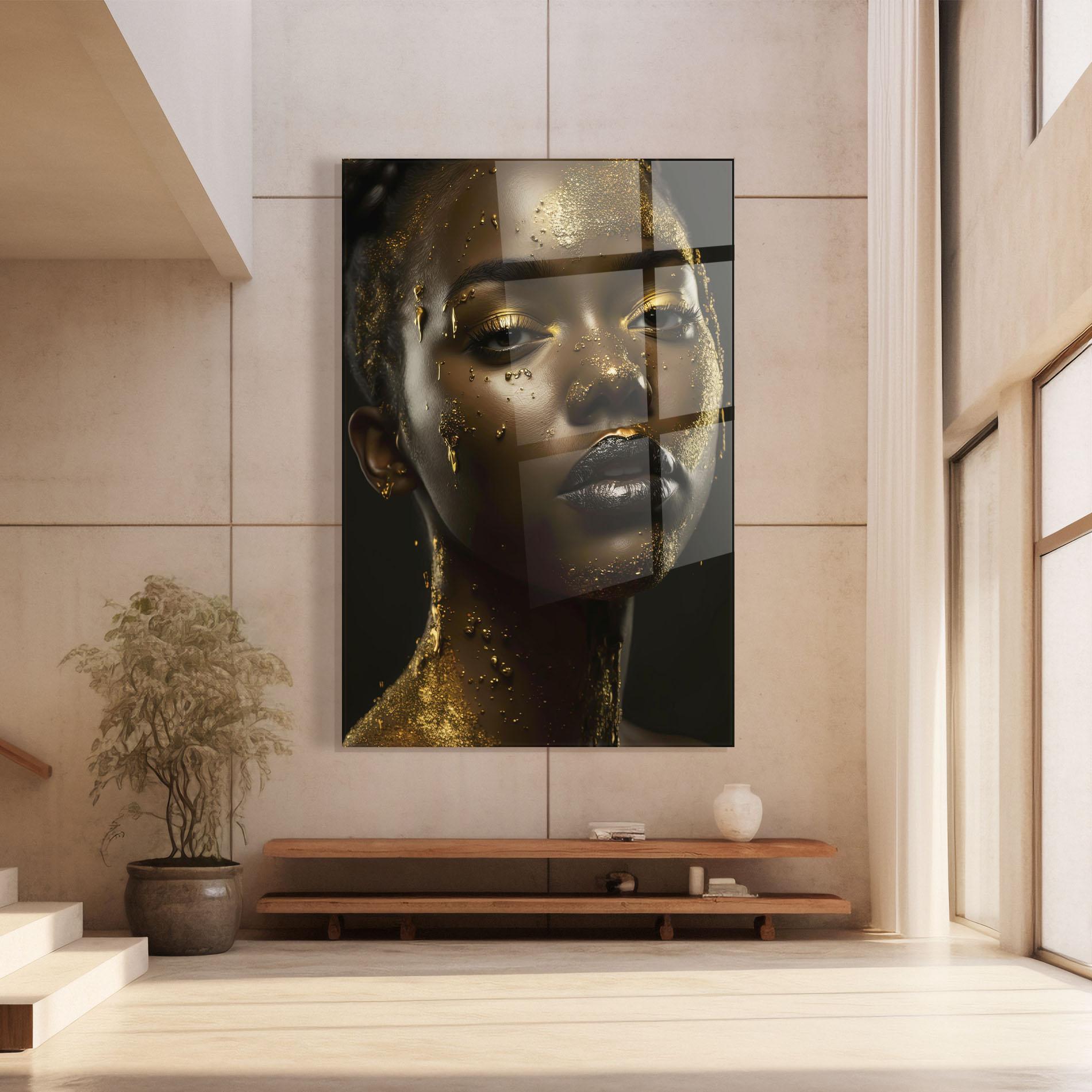 Üvegkép Gold Sparkling Woman mockup 8