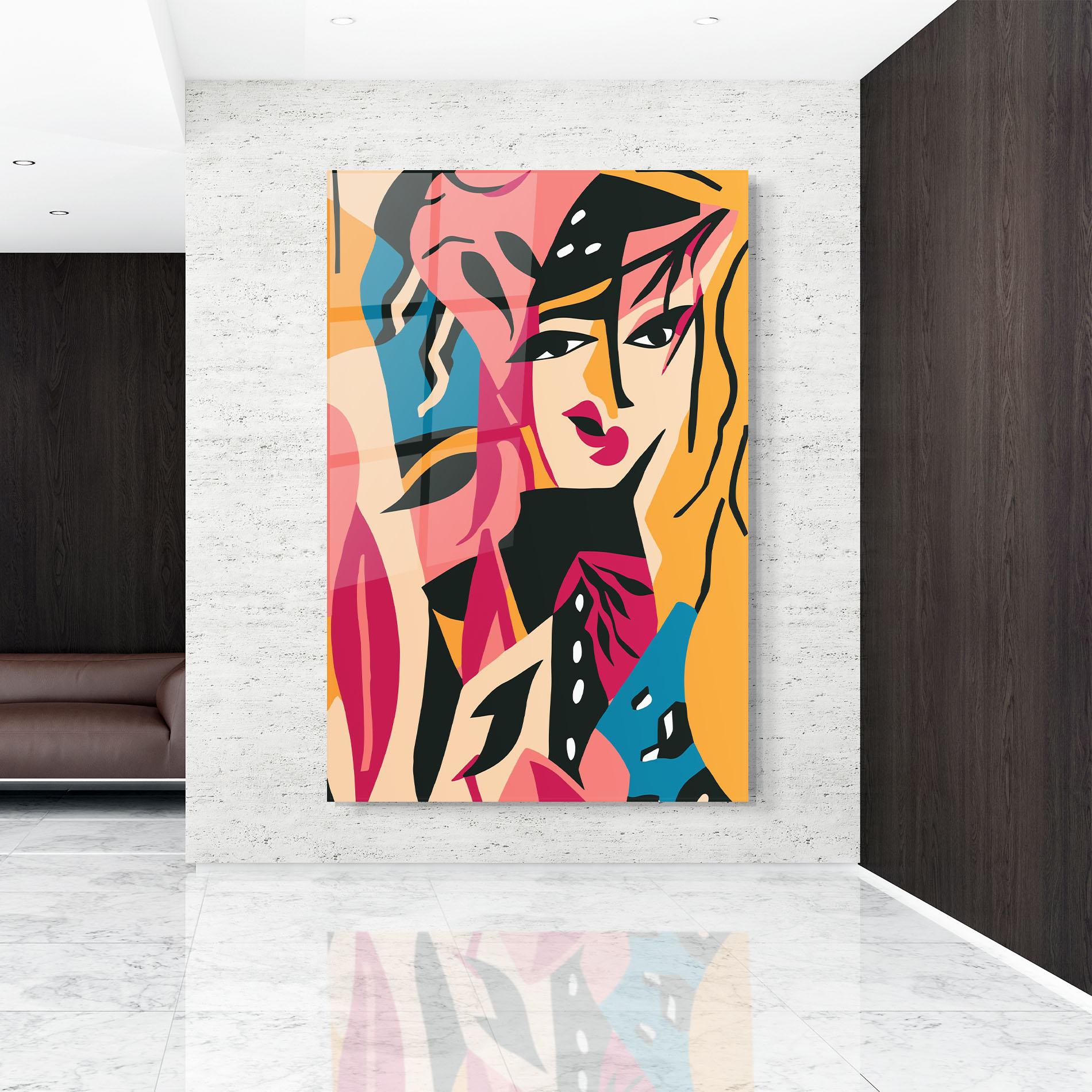 Üvegkép Crowd Face mockup 9