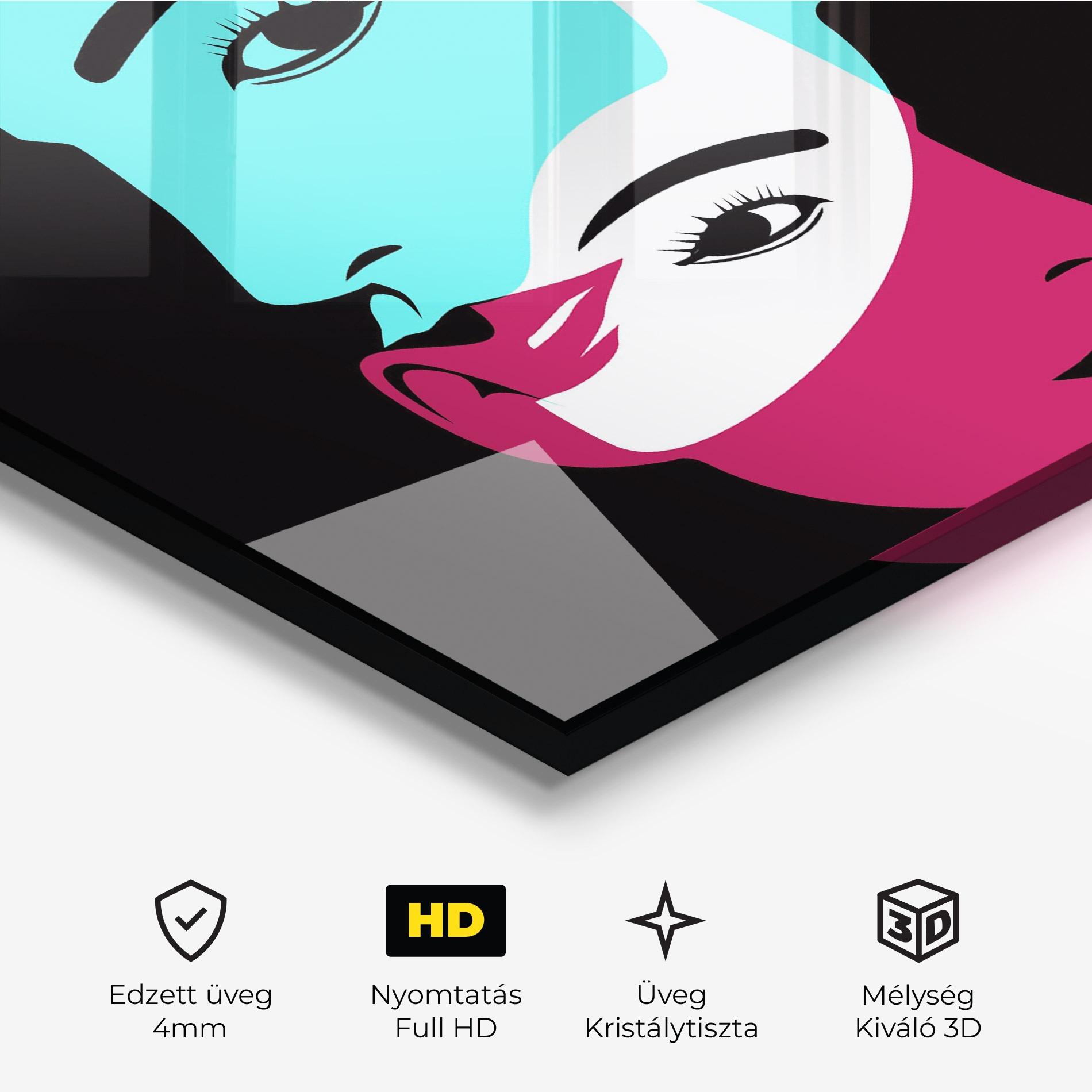 Üvegkép Blue Pink Women mockup 3