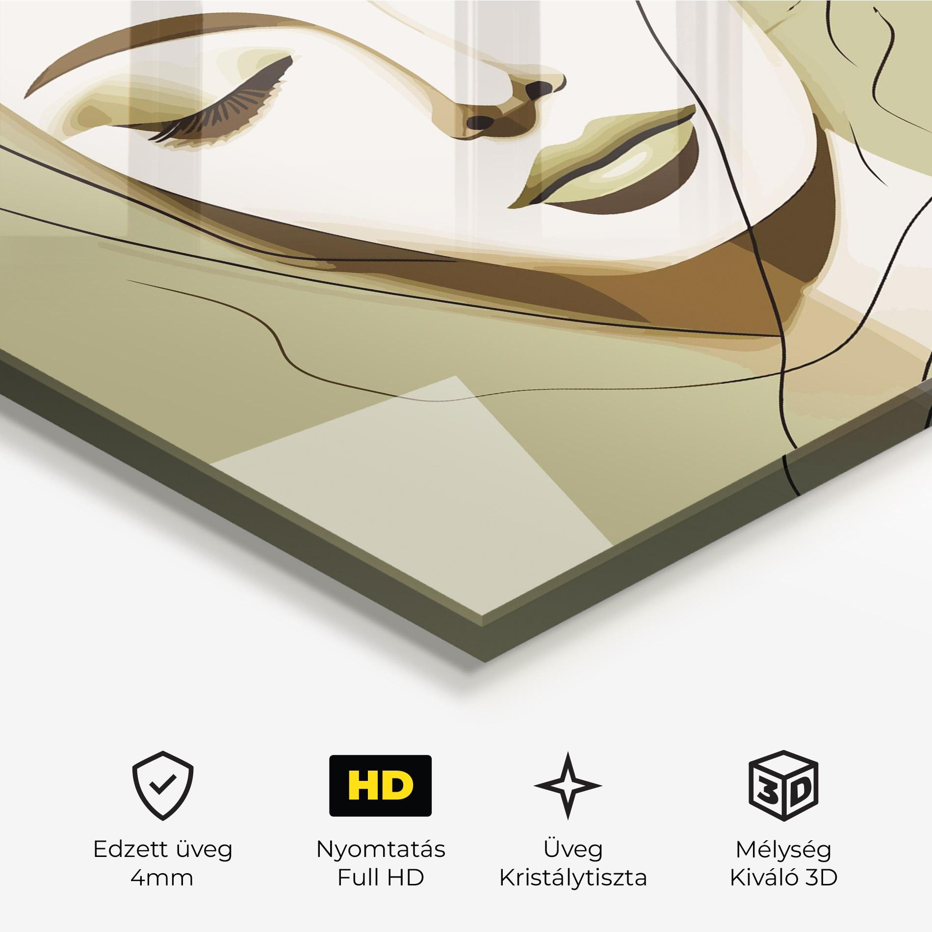 Üvegkép Cream Womans Face mockup 3