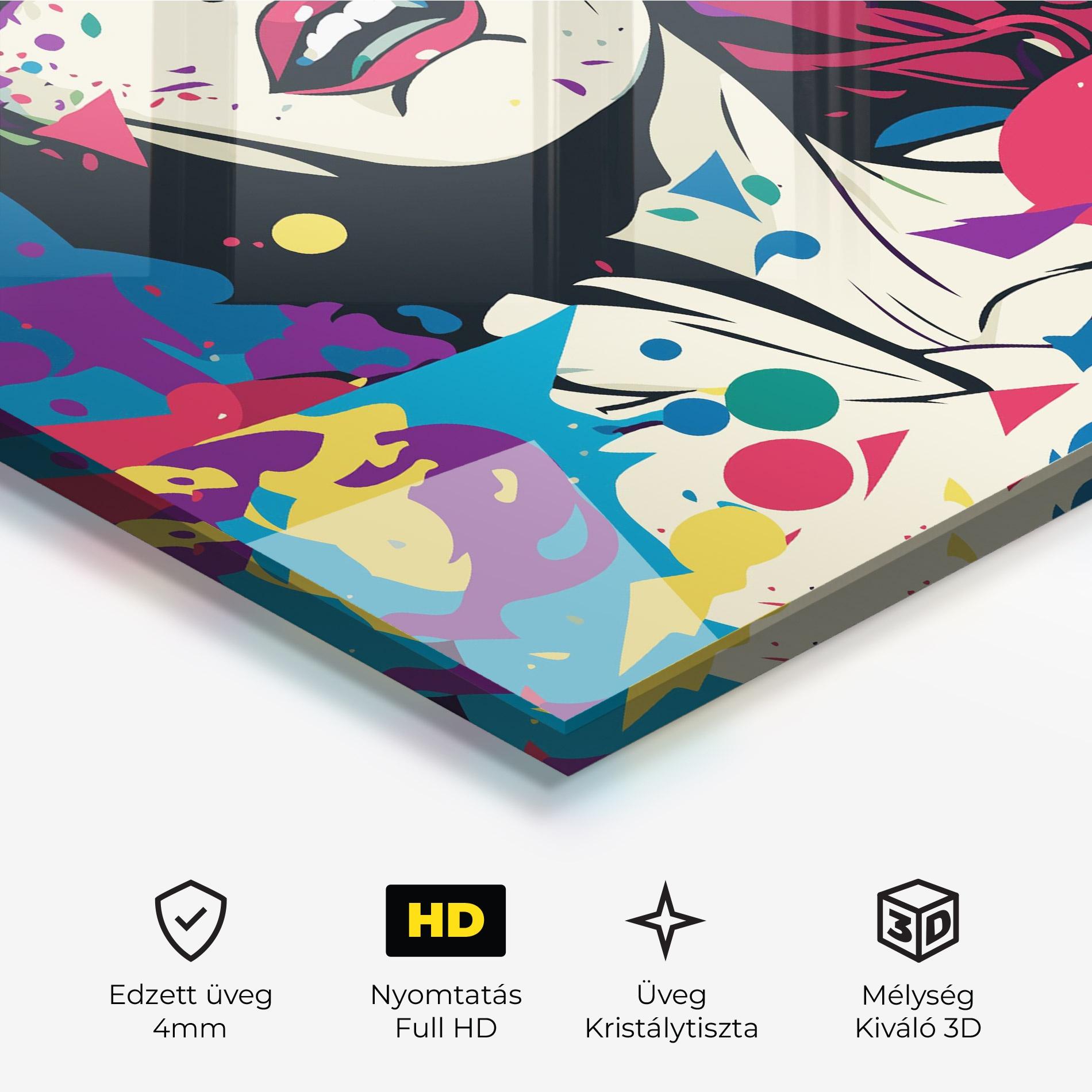 Üvegkép Fictional Woman mockup 3