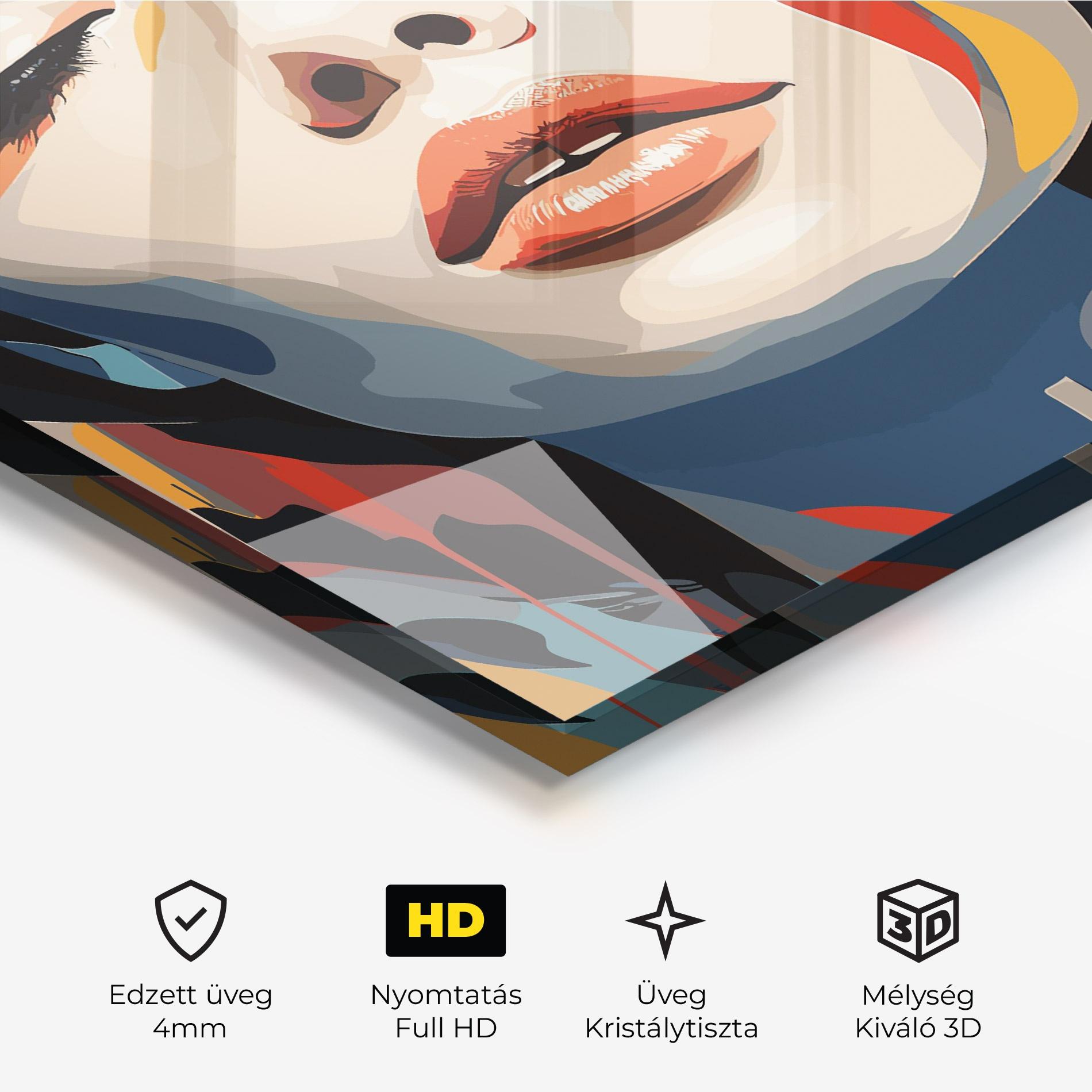 Üvegkép Juicy Abstract Lips mockup 3