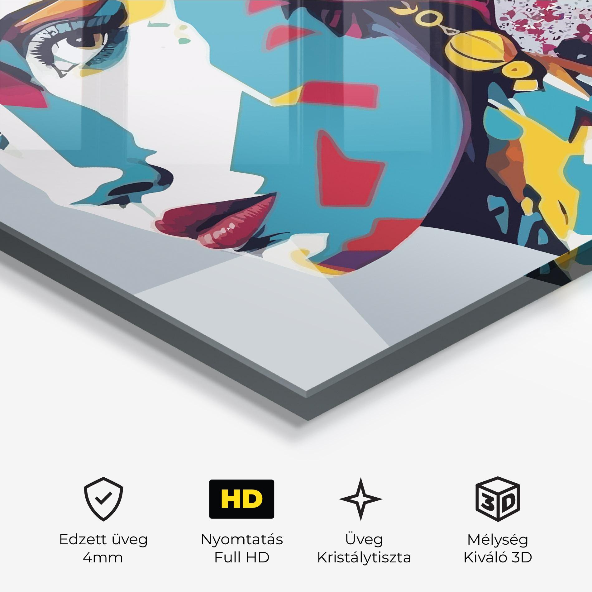 Üvegkép Long Face Woman mockup 3