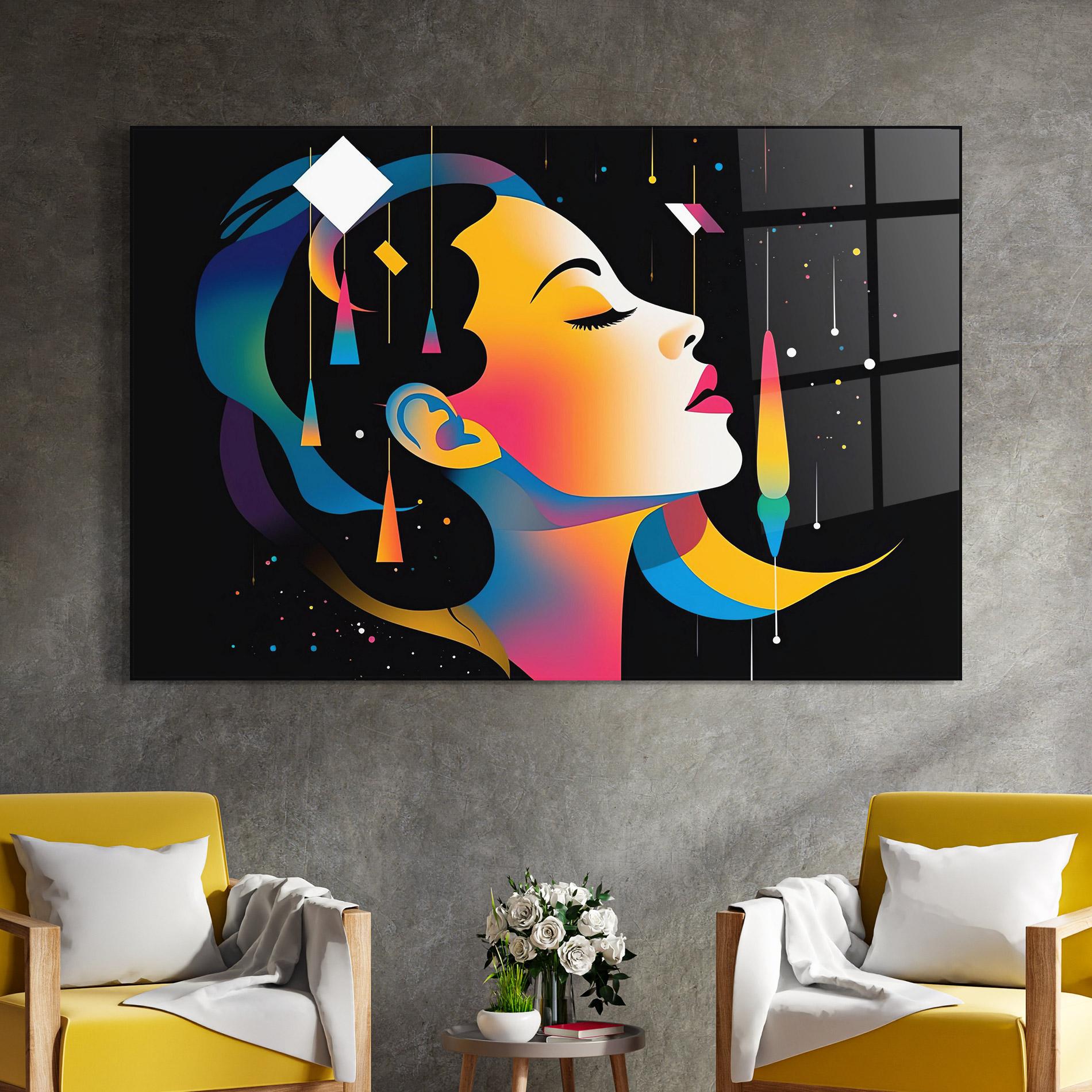 Üvegkép Dreamy Night Female mockup 4