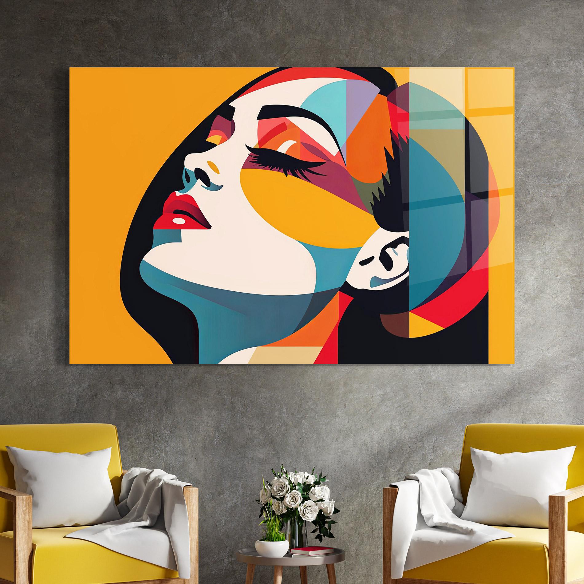 Üvegkép Dreamy Yellow Female mockup 4