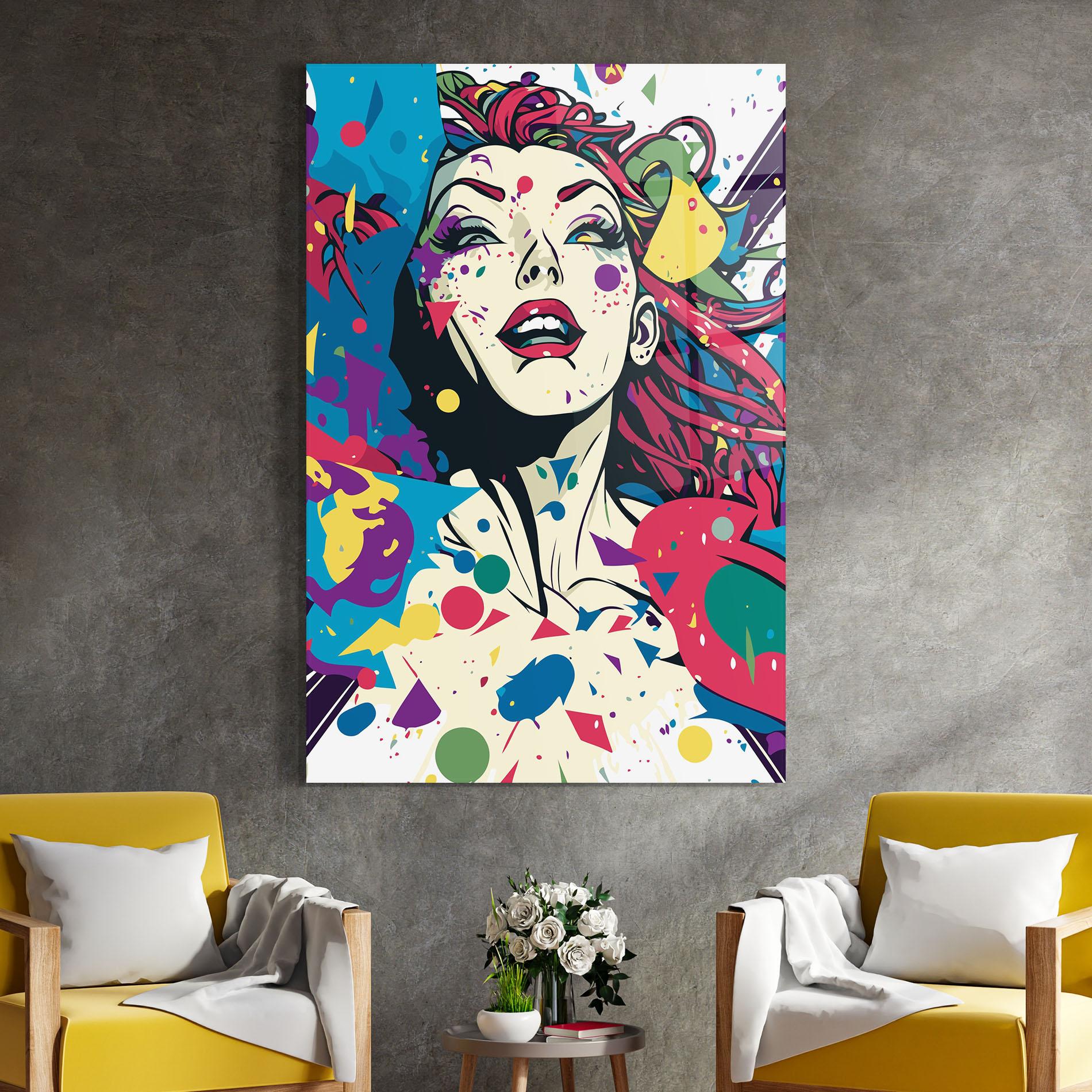 Üvegkép Fictional Woman mockup 4