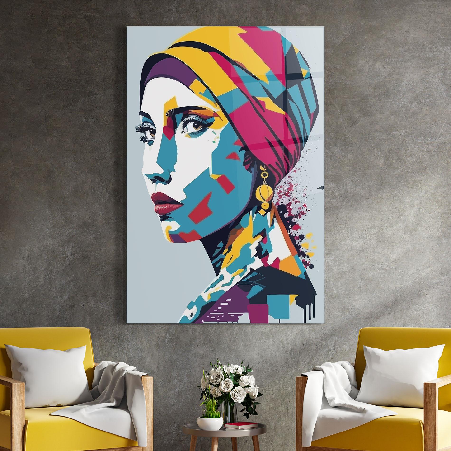 Üvegkép Long Face Woman mockup 4