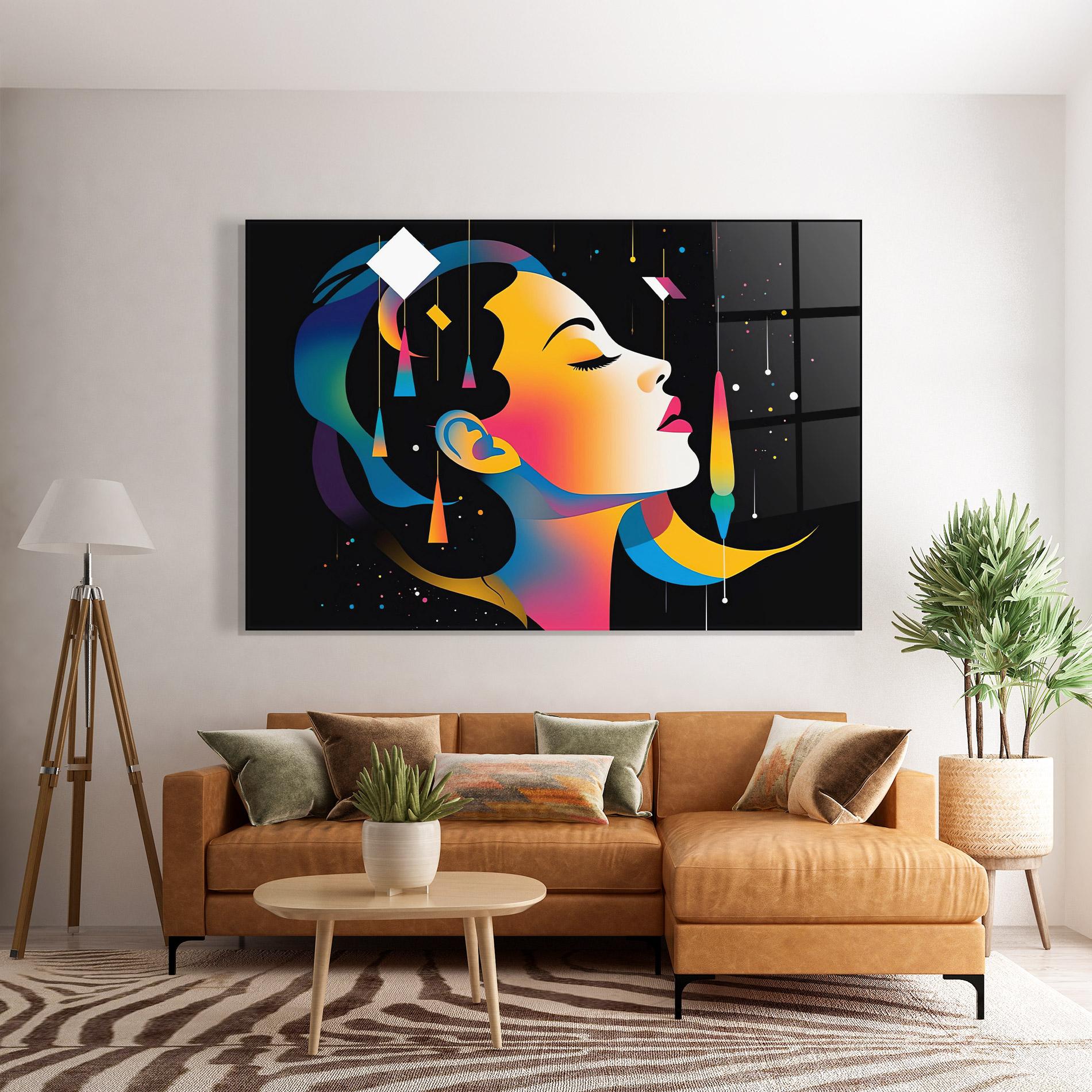 Üvegkép Dreamy Night Female mockup 7