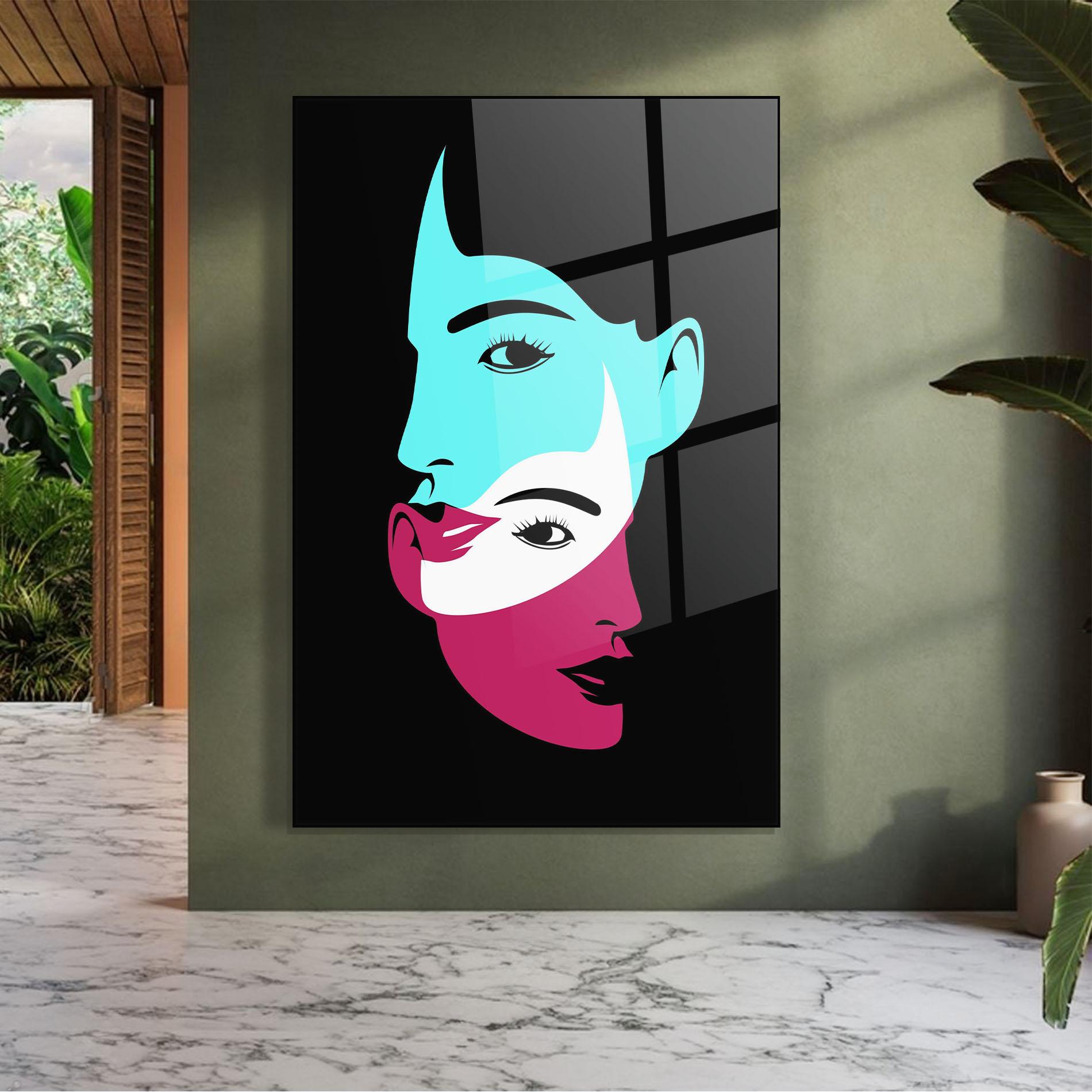 Üvegkép Blue Pink Women mockup 7