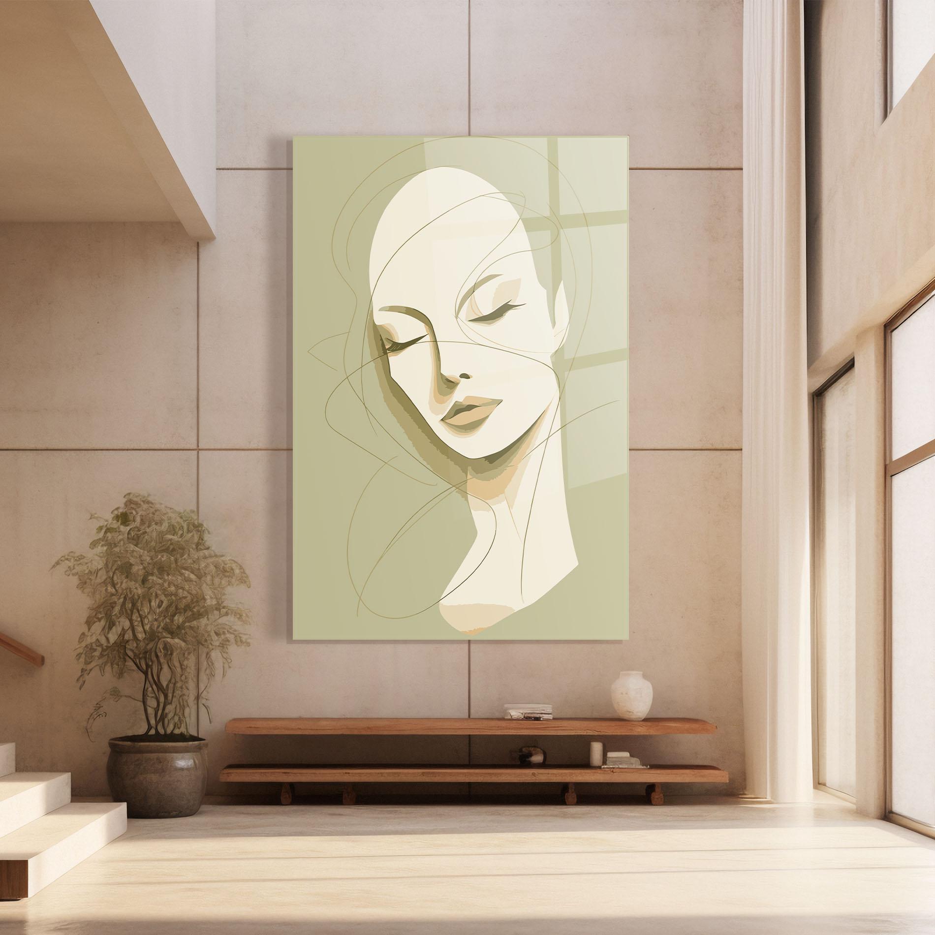 Üvegkép Cream Woman Head mockup 8