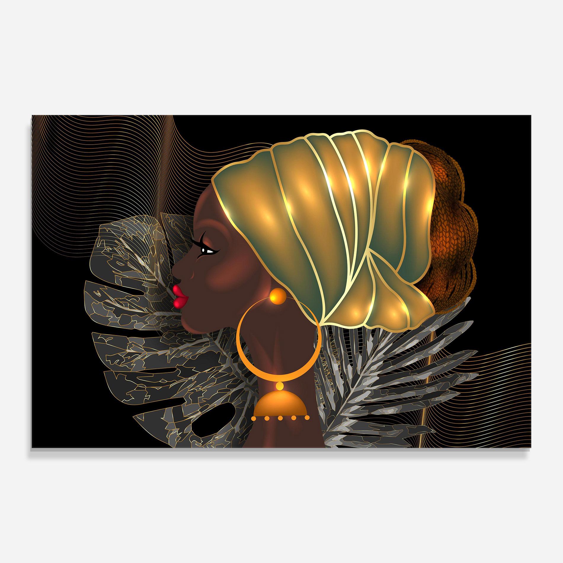 Üvegkép African Gold Leaf mockup 0