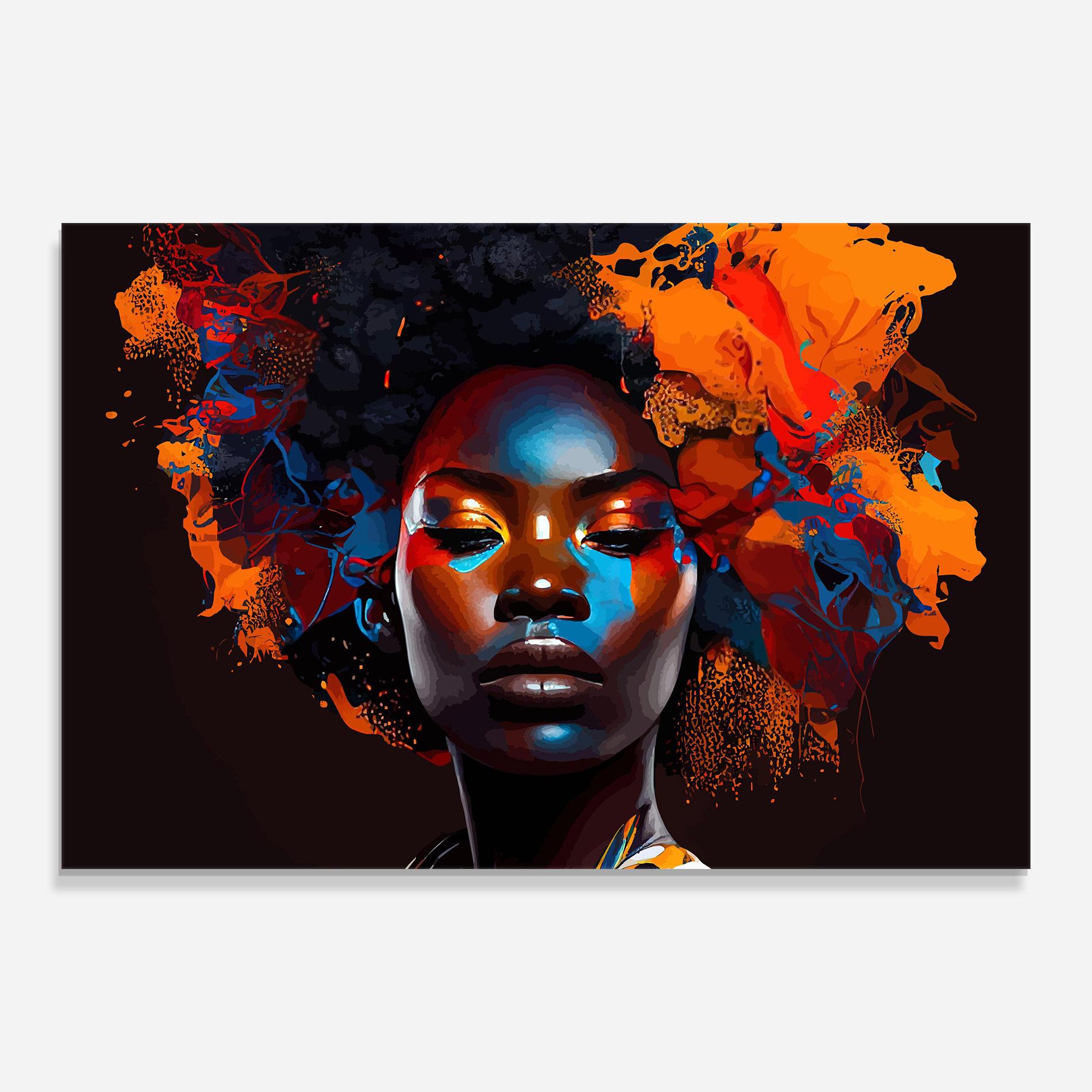 Üvegkép Africat Yellow Hair mockup 0