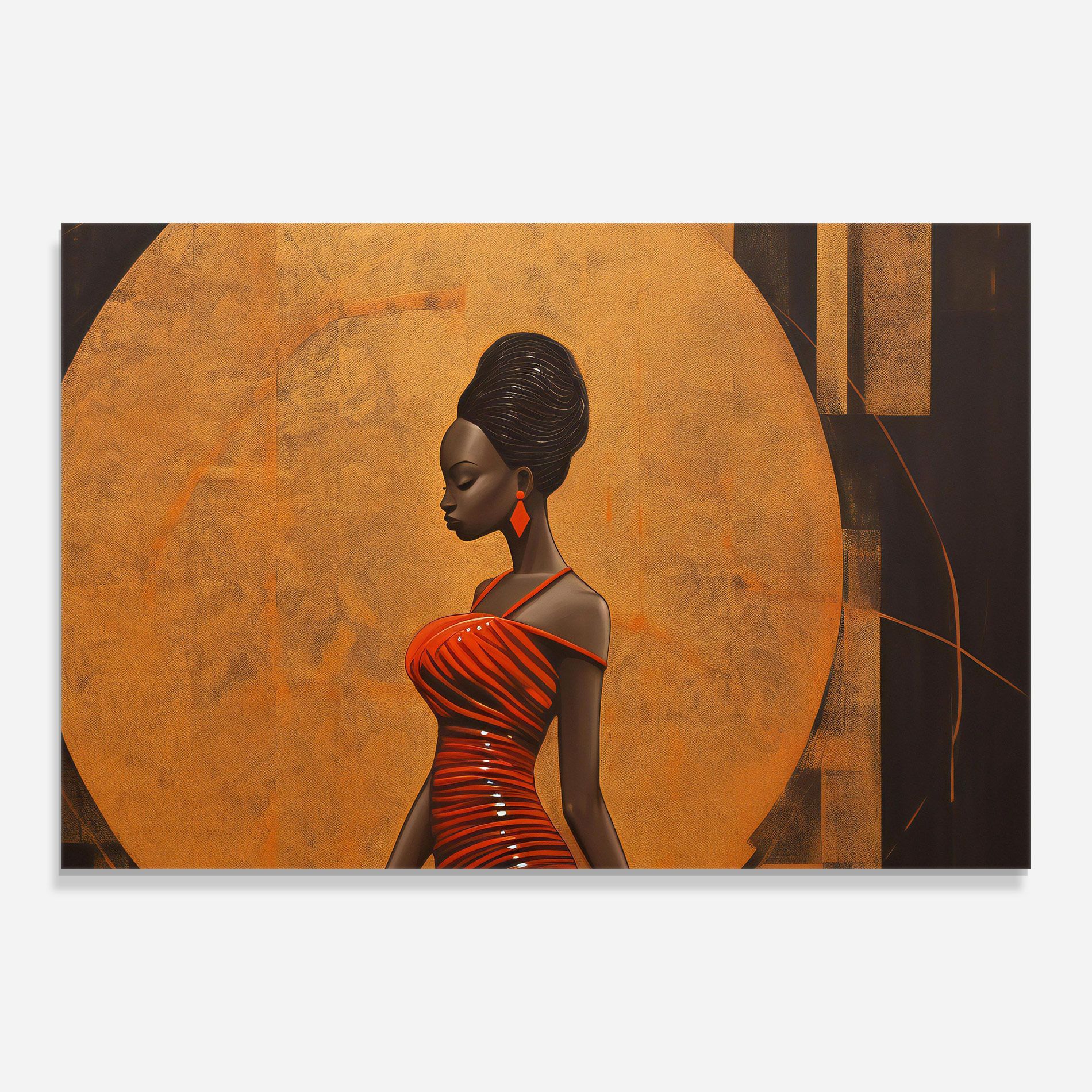 Beautiful African Red Dress mockup 0