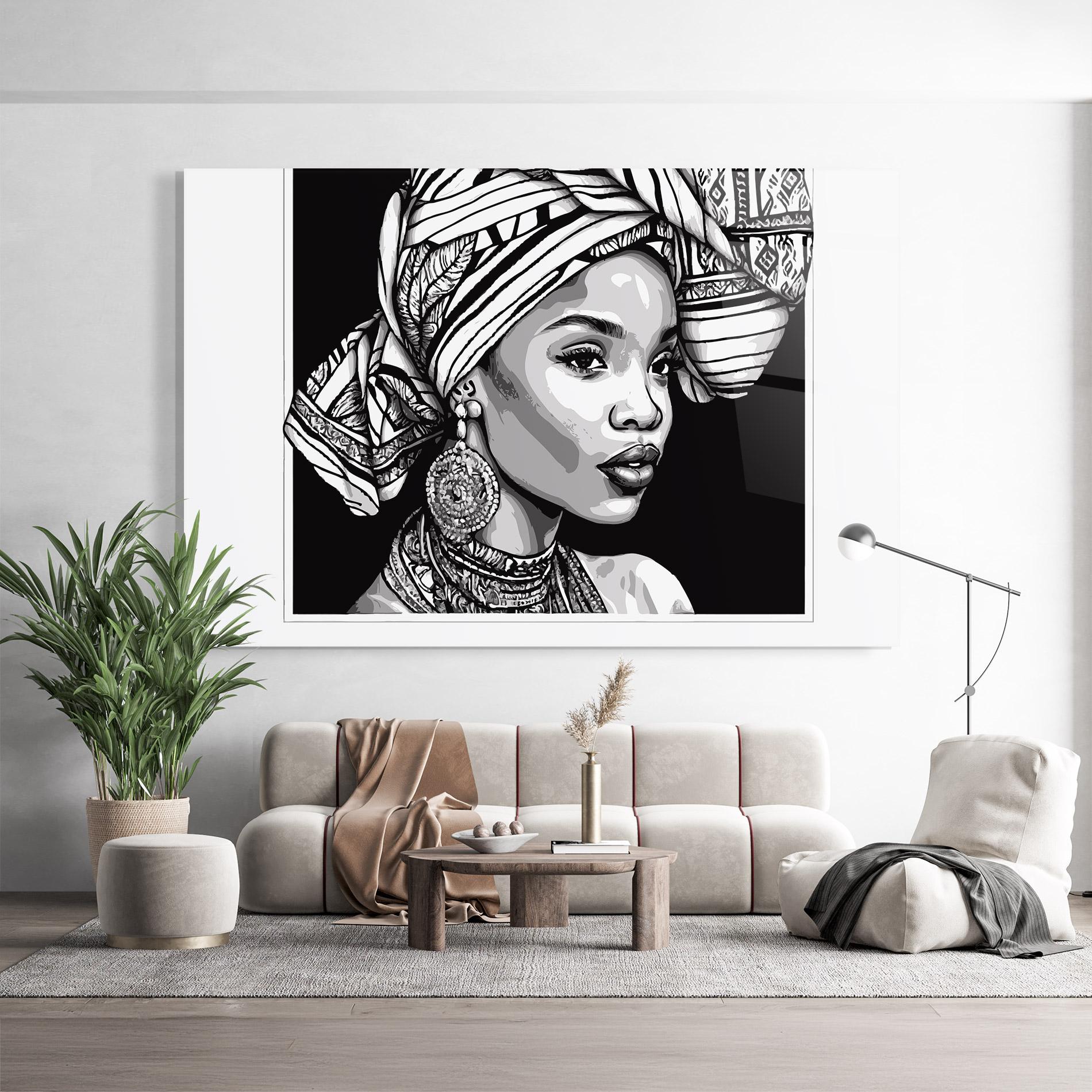 Üvegkép Beautiful African Lady mockup 9