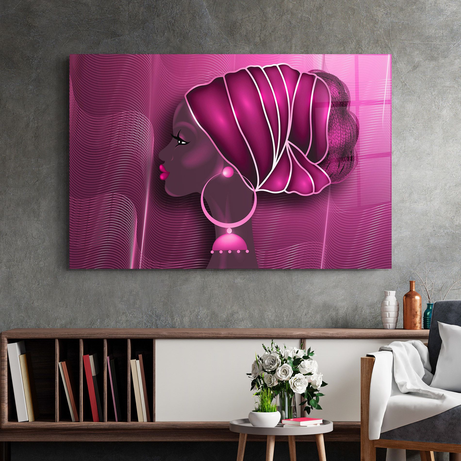 African Pink Woman mockup 2