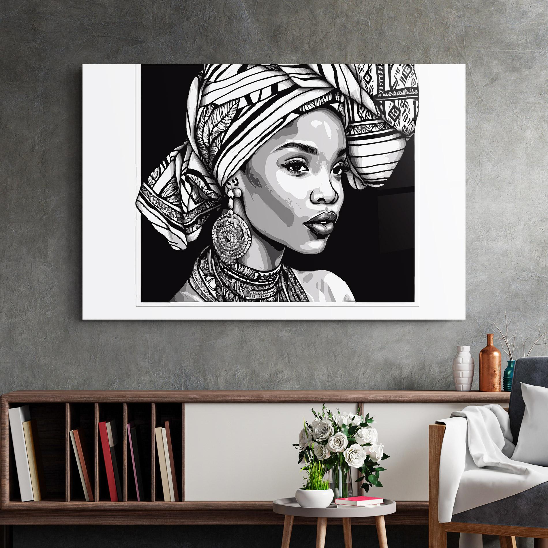 Üvegkép Beautiful African Lady mockup 2