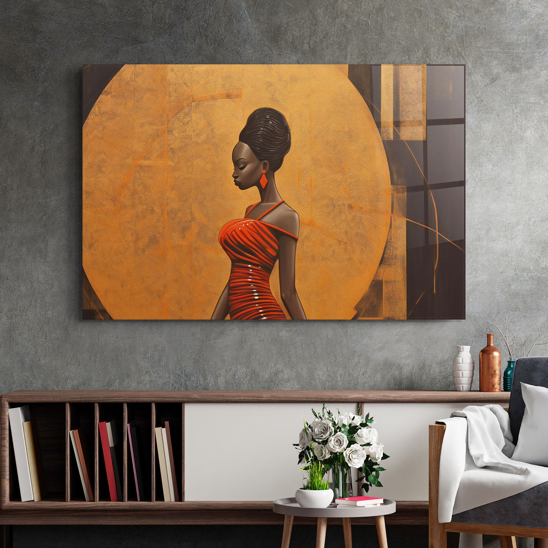 Beautiful African Red Dress mockup 2