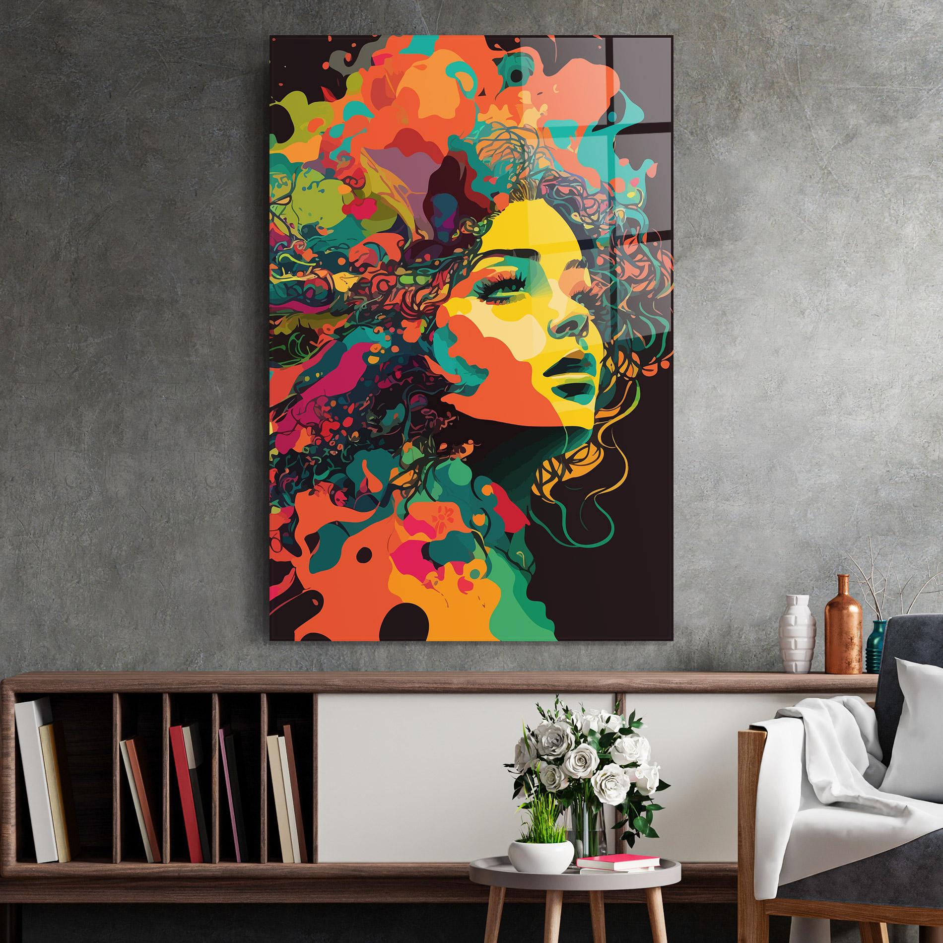 Üvegkép Colorful African Woman mockup 2