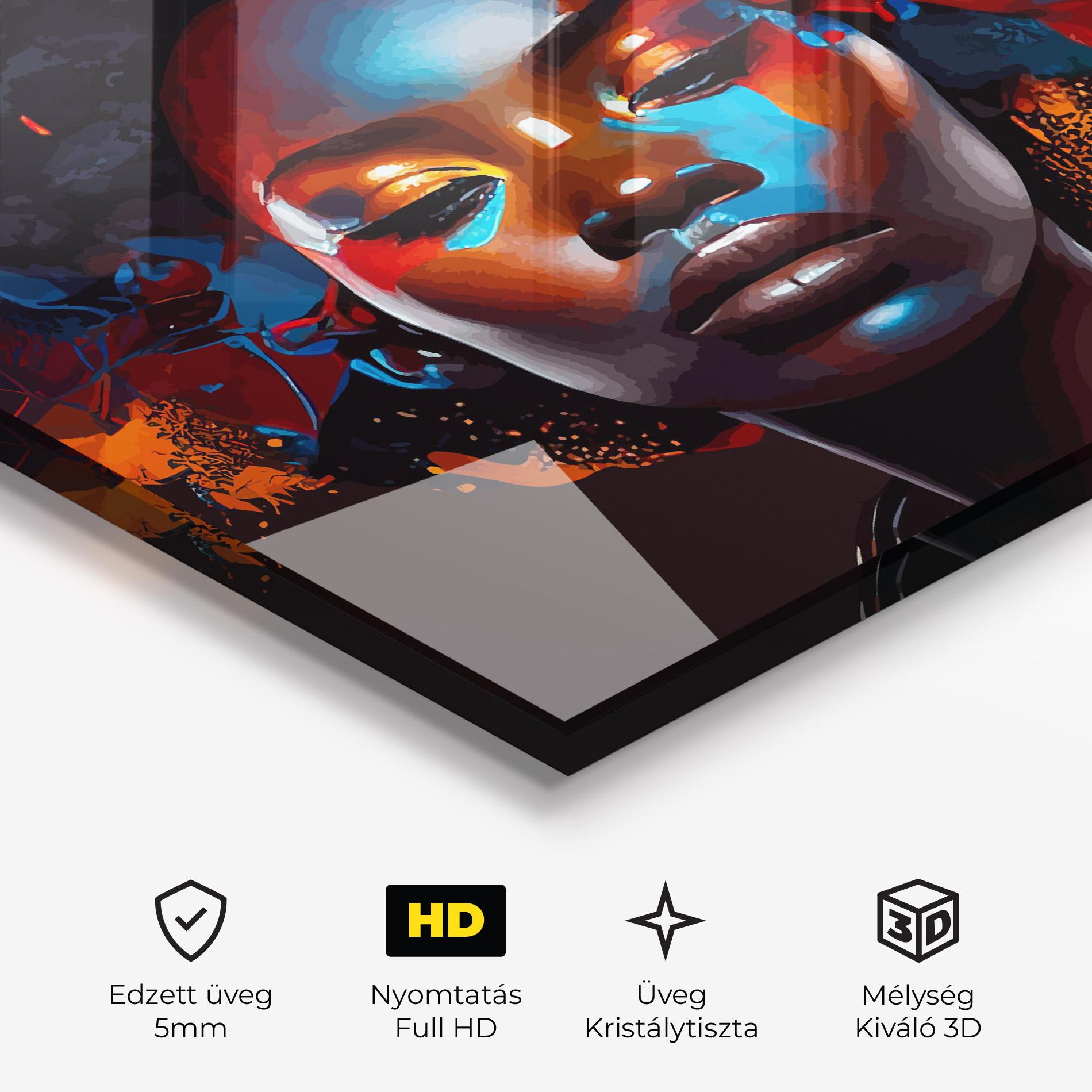 Üvegkép Africat Yellow Hair mockup 3