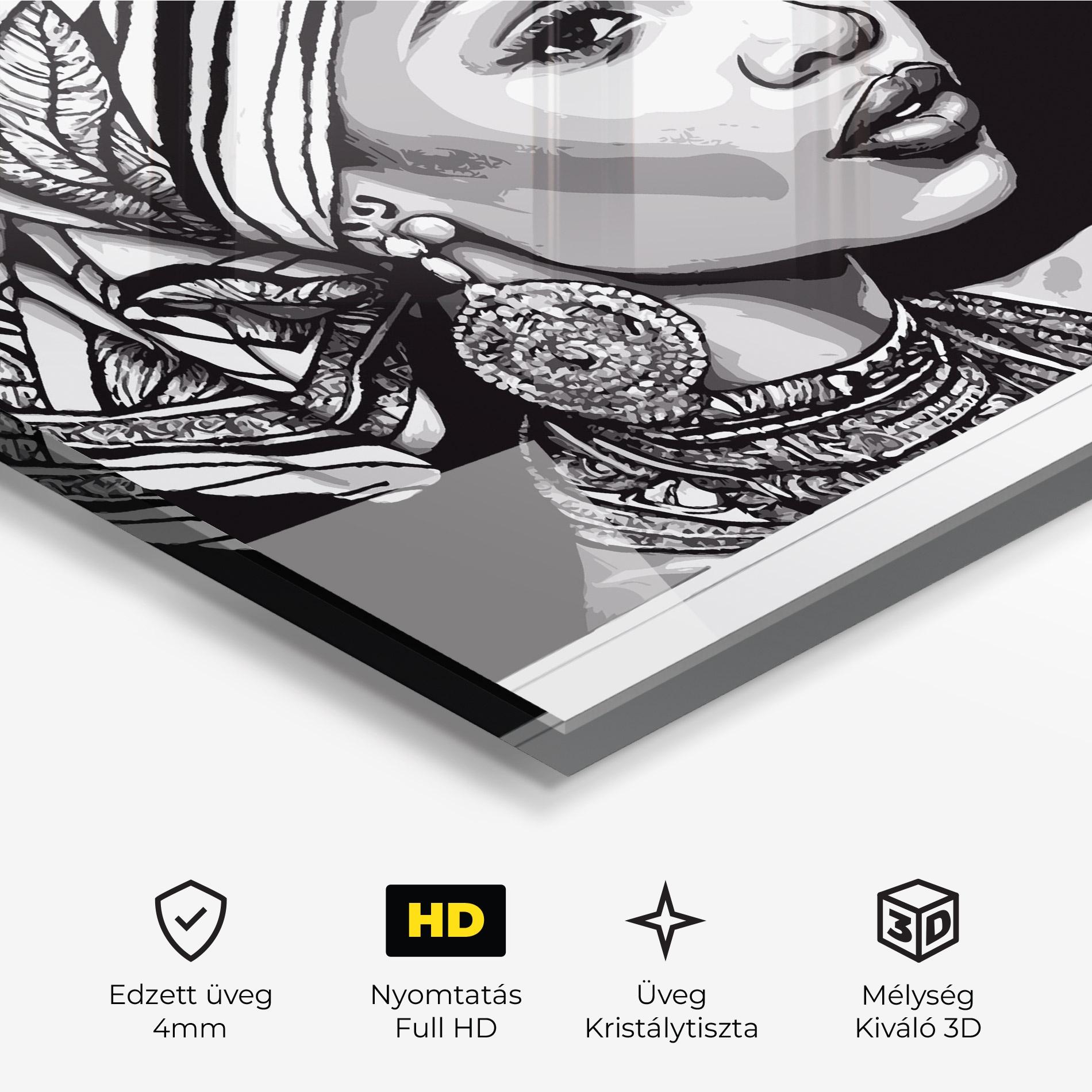 Üvegkép Beautiful African Lady mockup 3