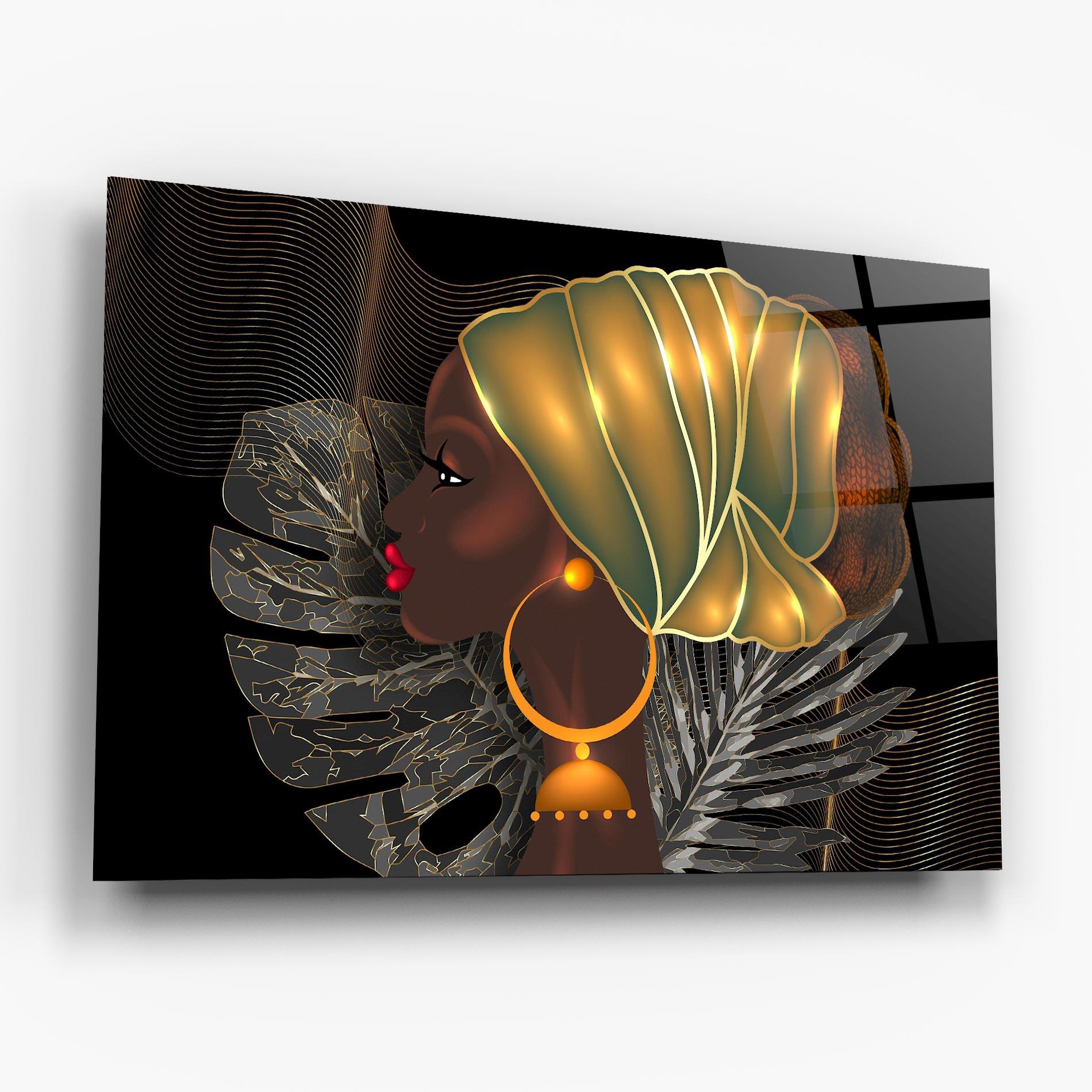 Üvegkép African Gold Leaf mockup 6