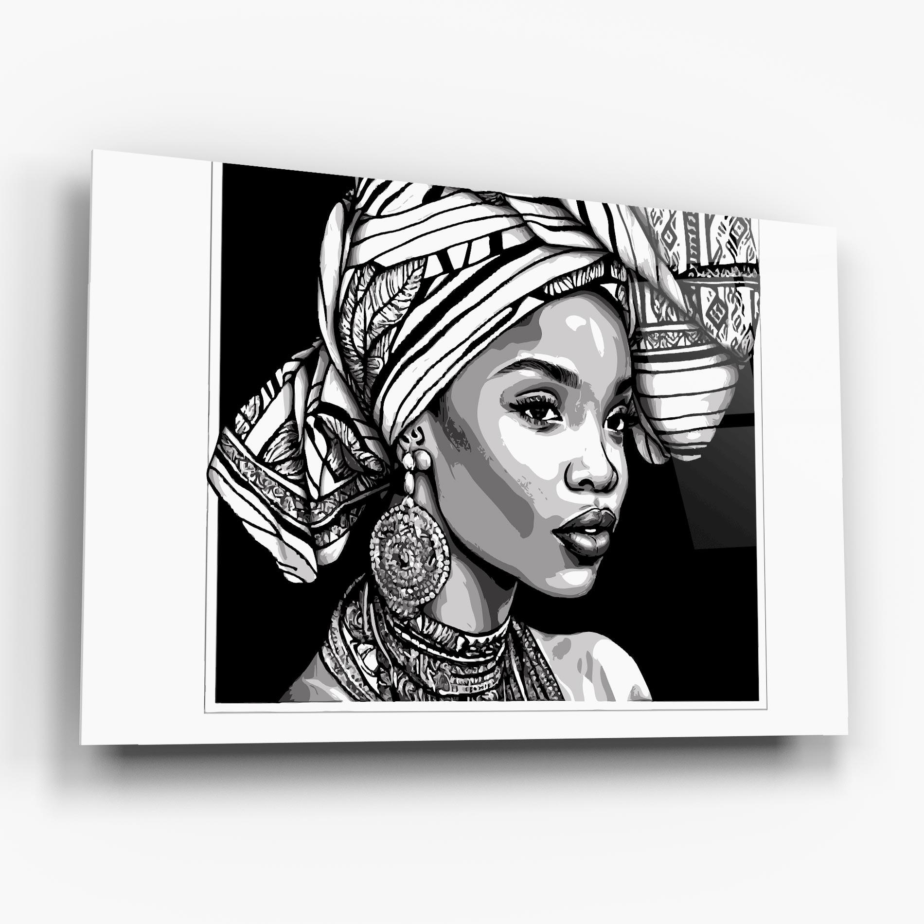 Üvegkép Beautiful African Lady mockup 6