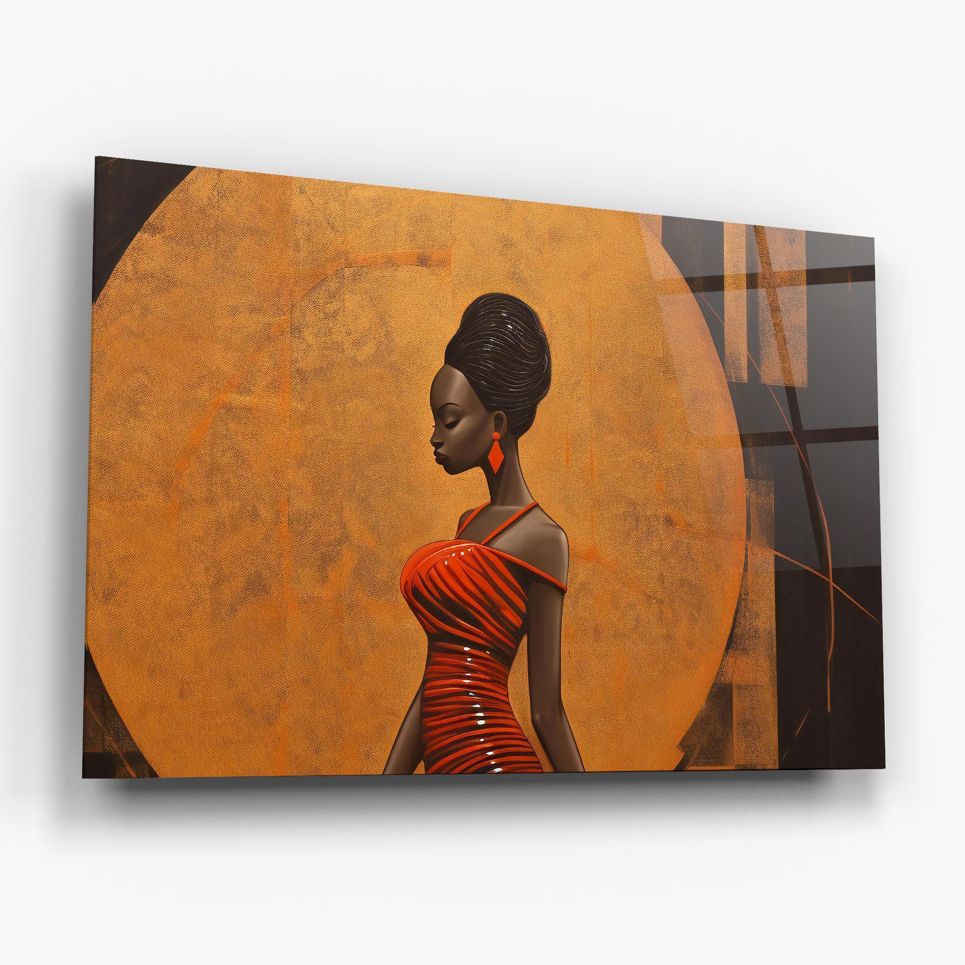 Beautiful African Red Dress mockup 6