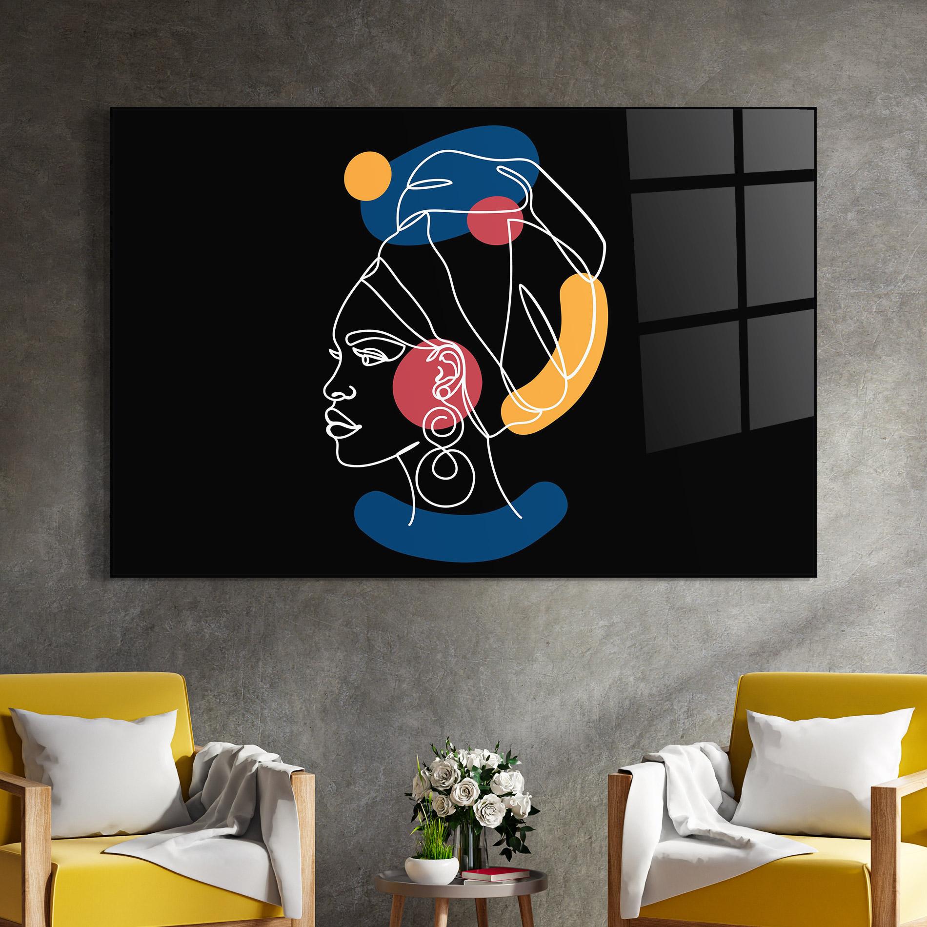 Üvegkép African Blue Yellow mockup 4