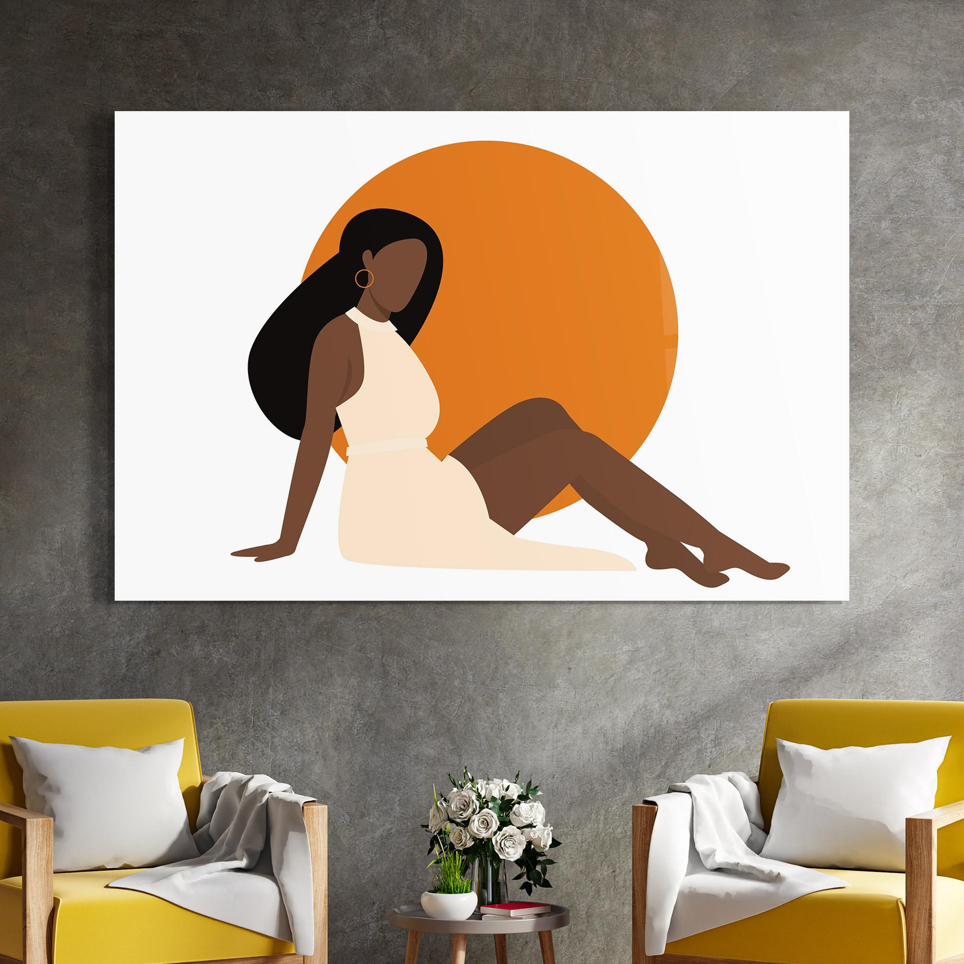 Üvegkép African Woman Dress mockup 4