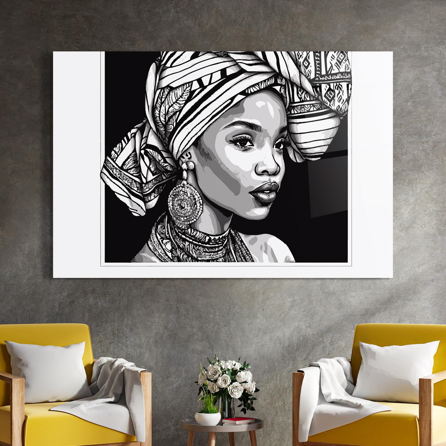 Üvegkép Beautiful African Lady mockup 4