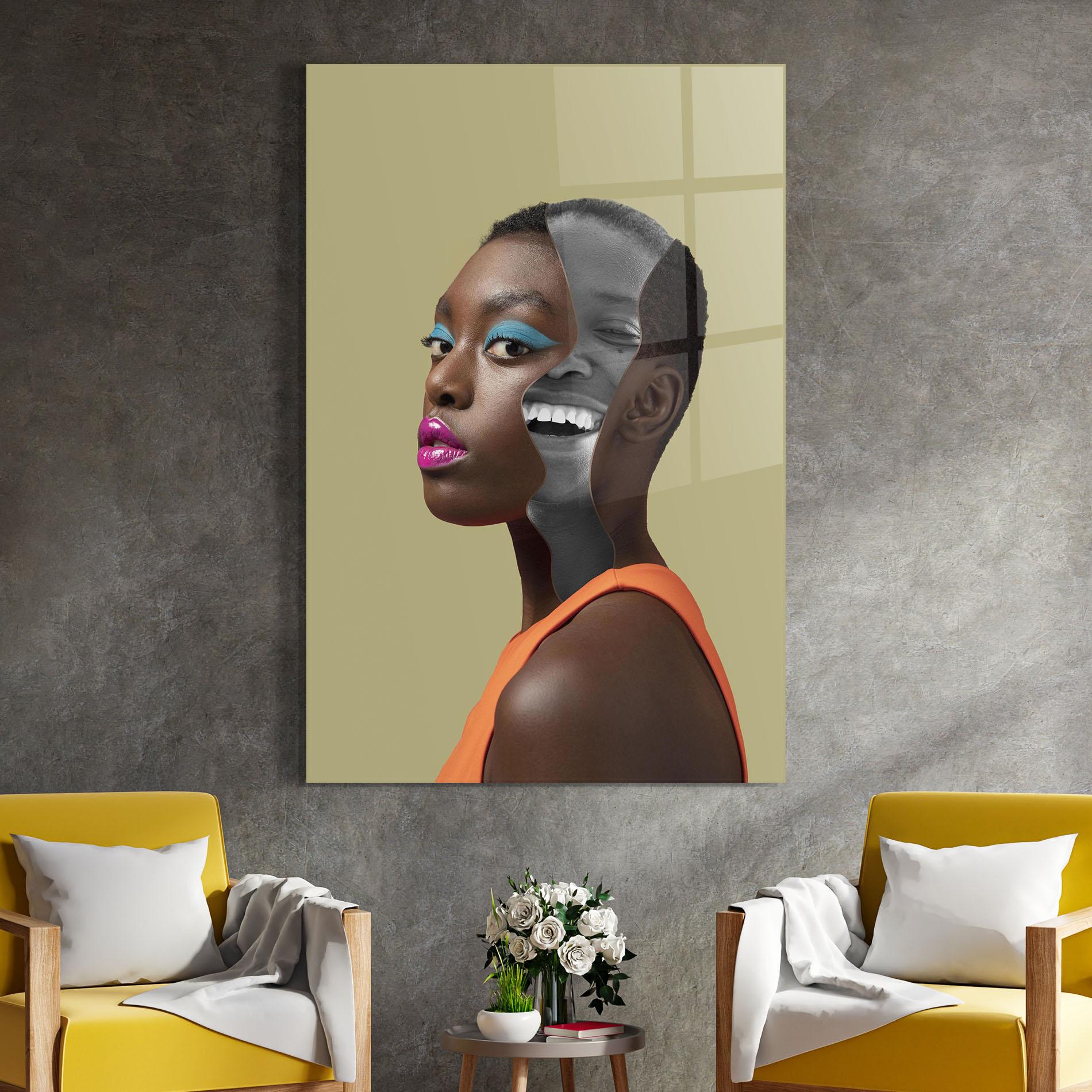 Üvegkép American Woman Collage mockup 4