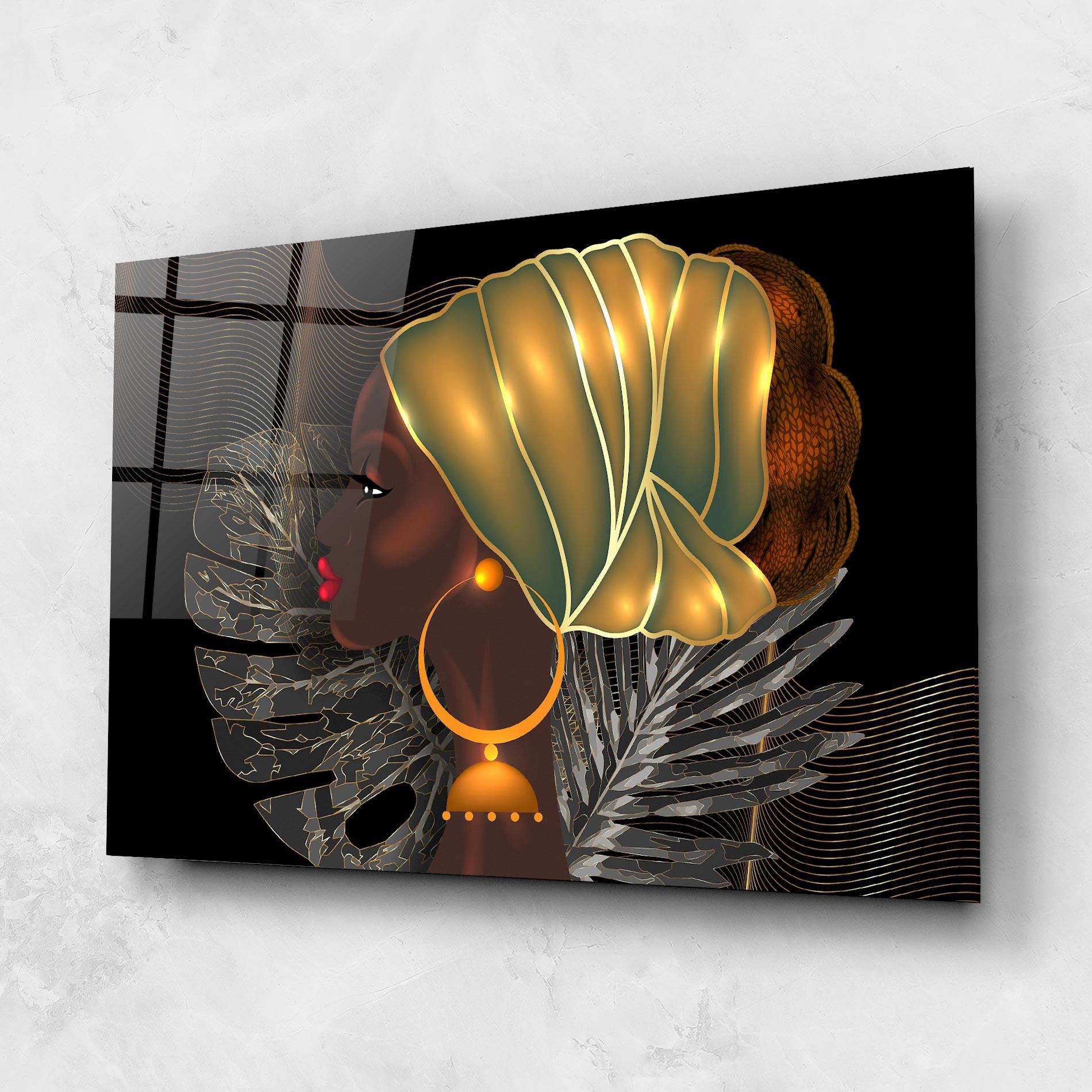 Üvegkép African Gold Leaf mockup 1
