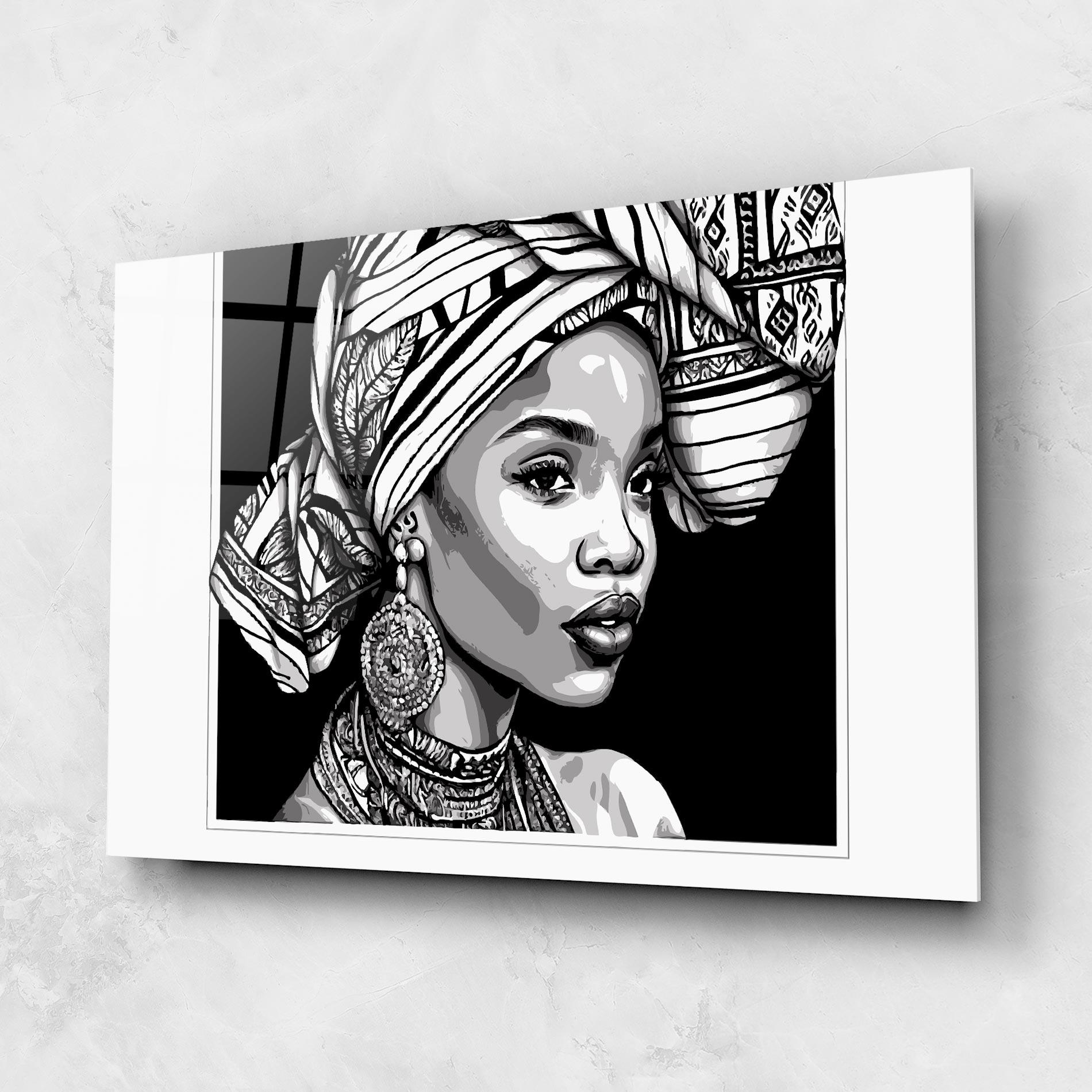 Üvegkép Beautiful African Lady mockup 1