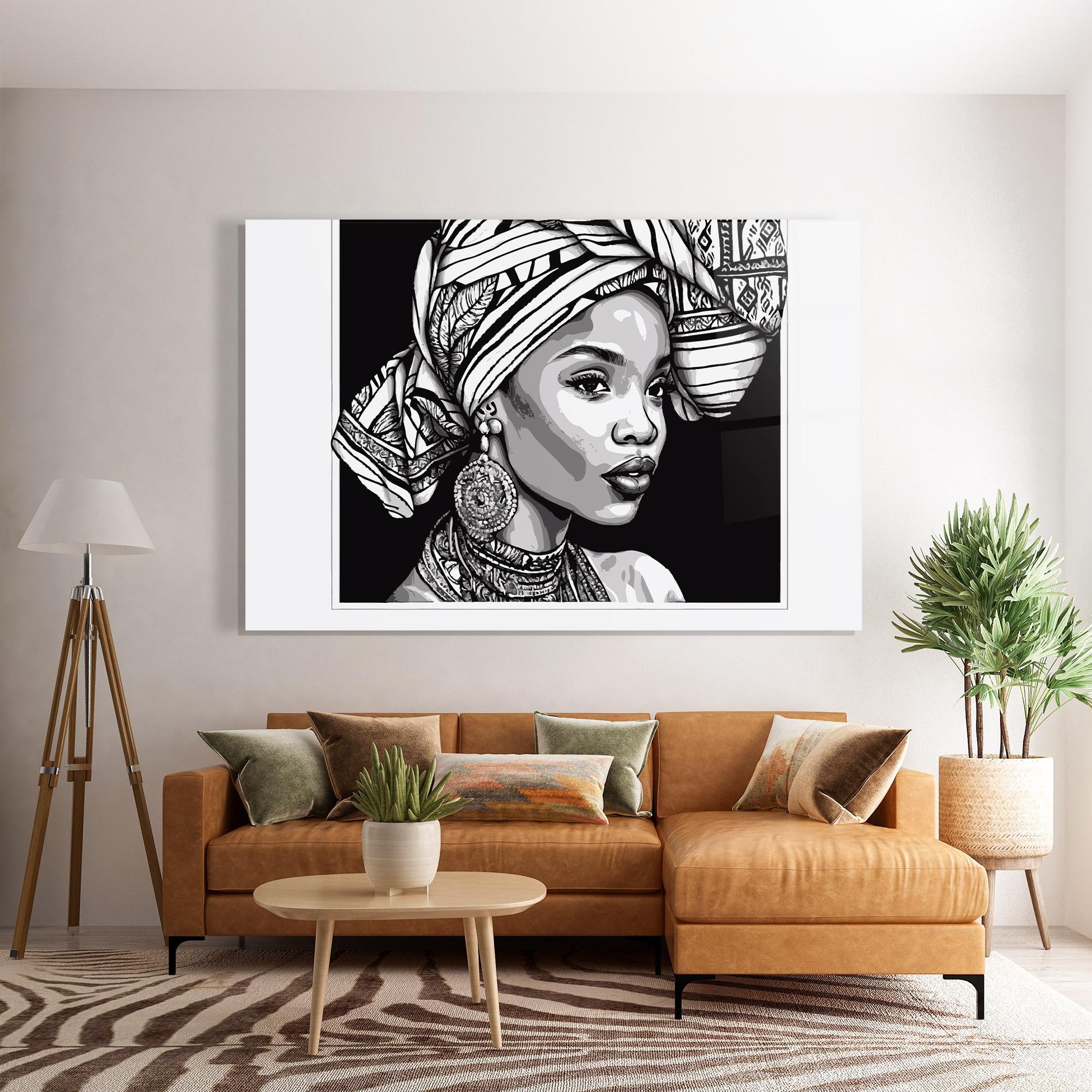 Üvegkép Beautiful African Lady mockup 7