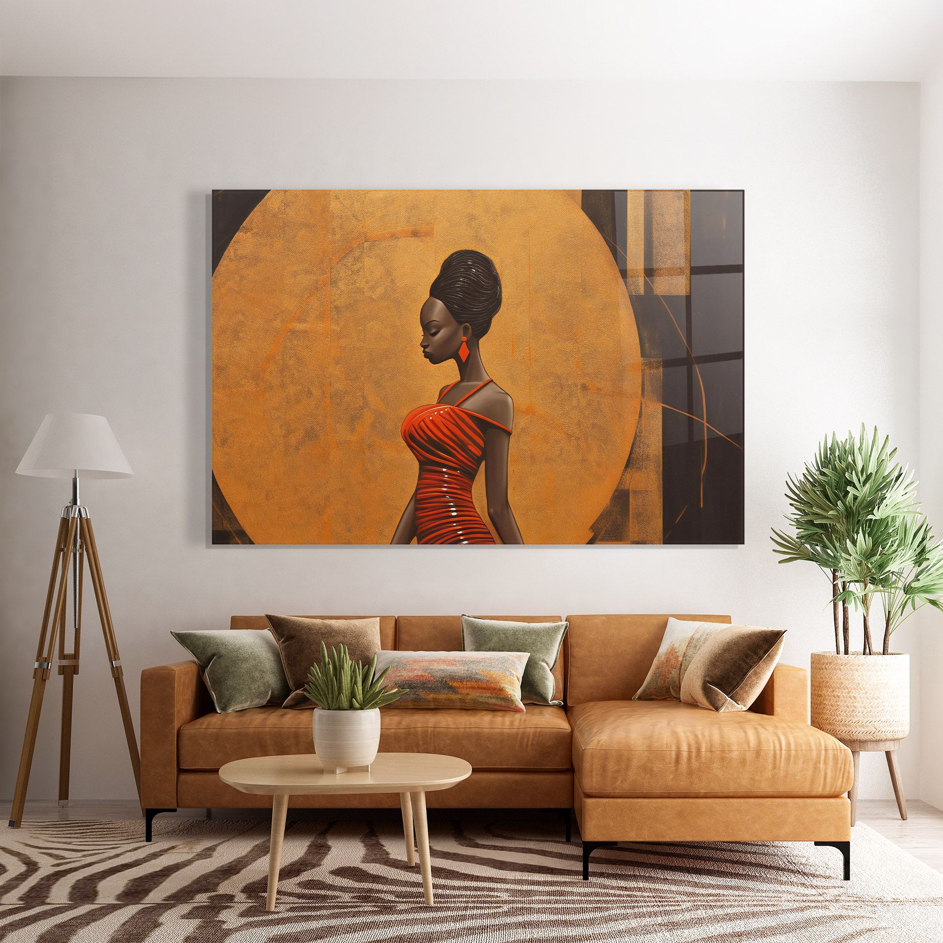 Beautiful African Red Dress mockup 7