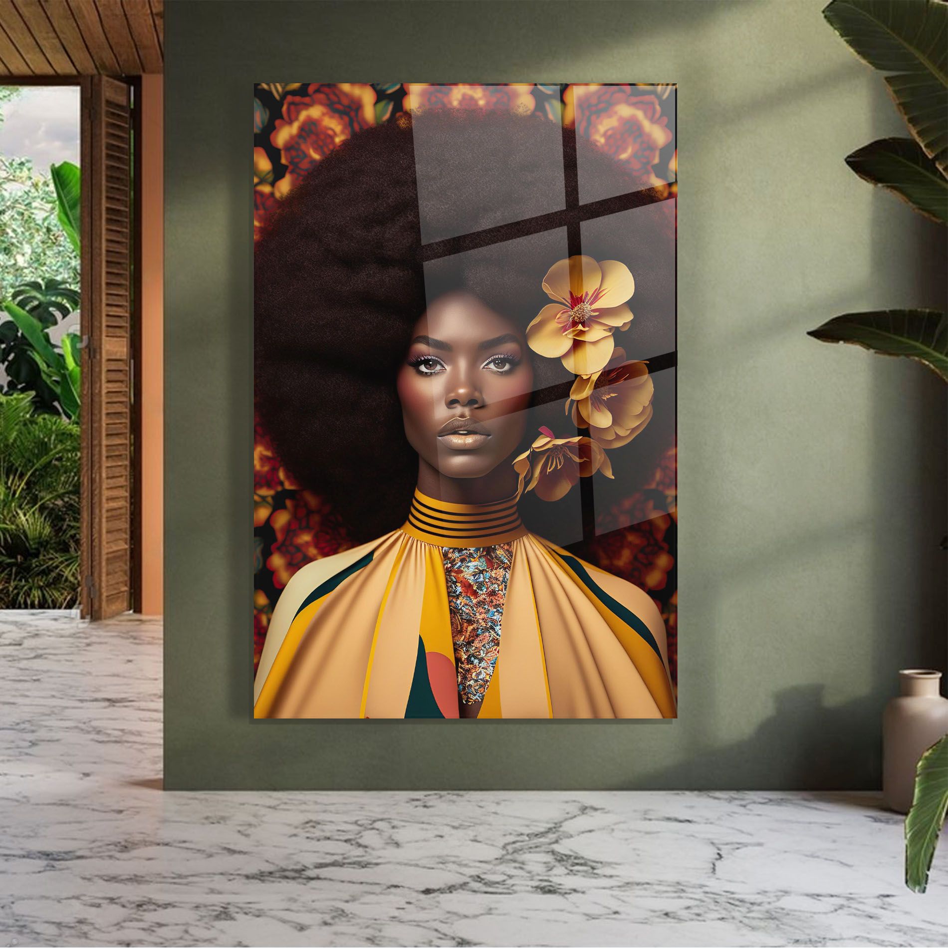 Big Yellow Flower Woman mockup 7