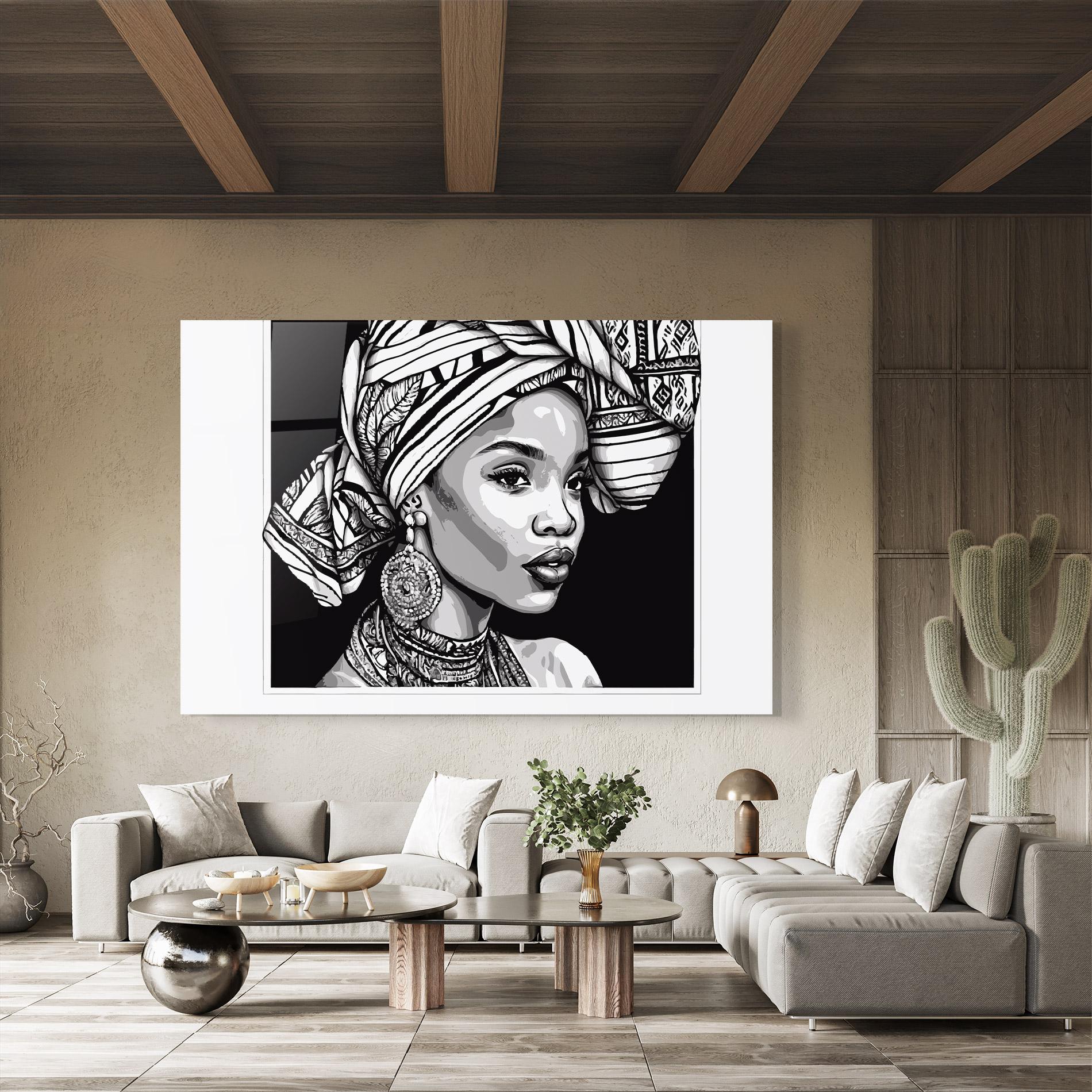 Üvegkép Beautiful African Lady mockup 8