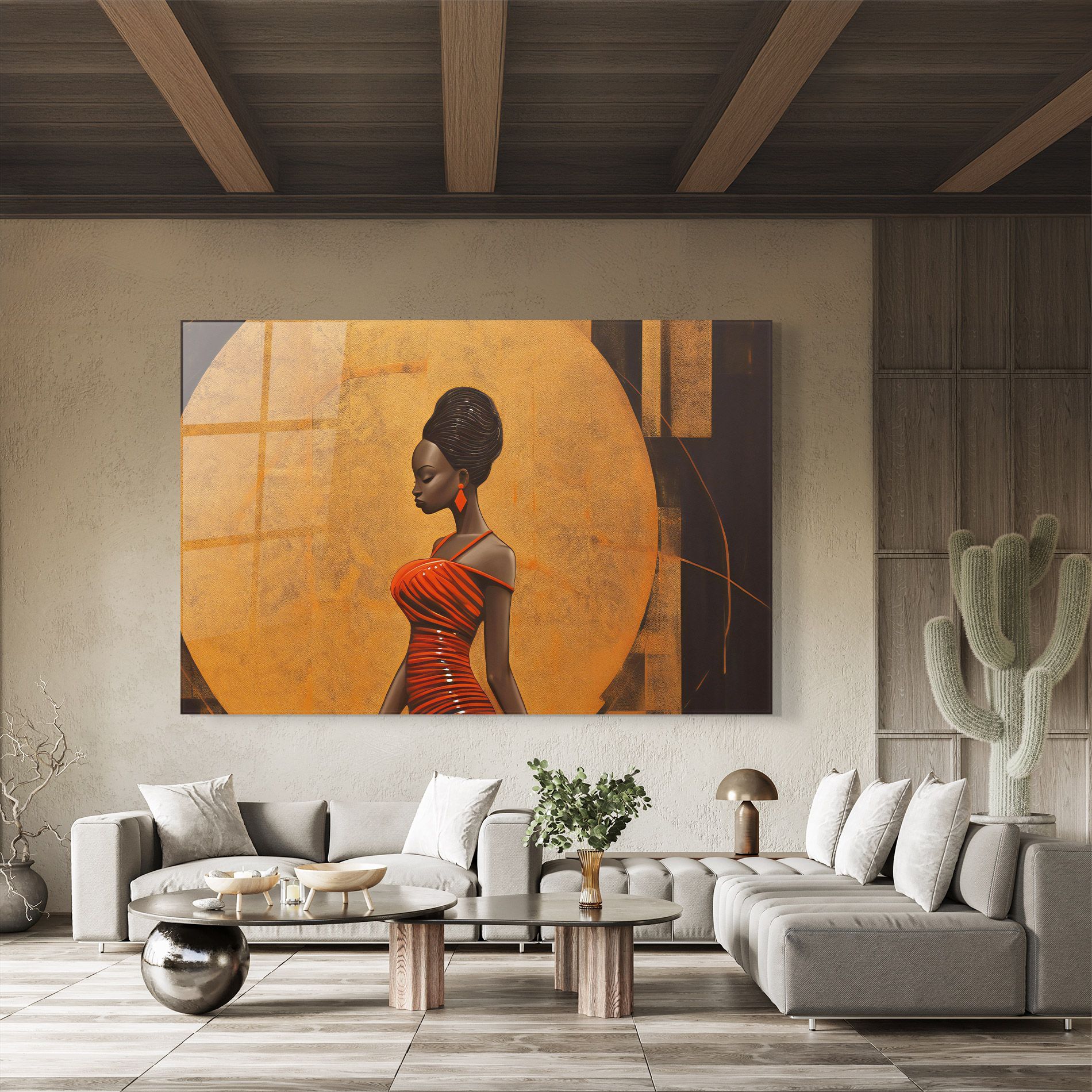 Beautiful African Red Dress mockup 8