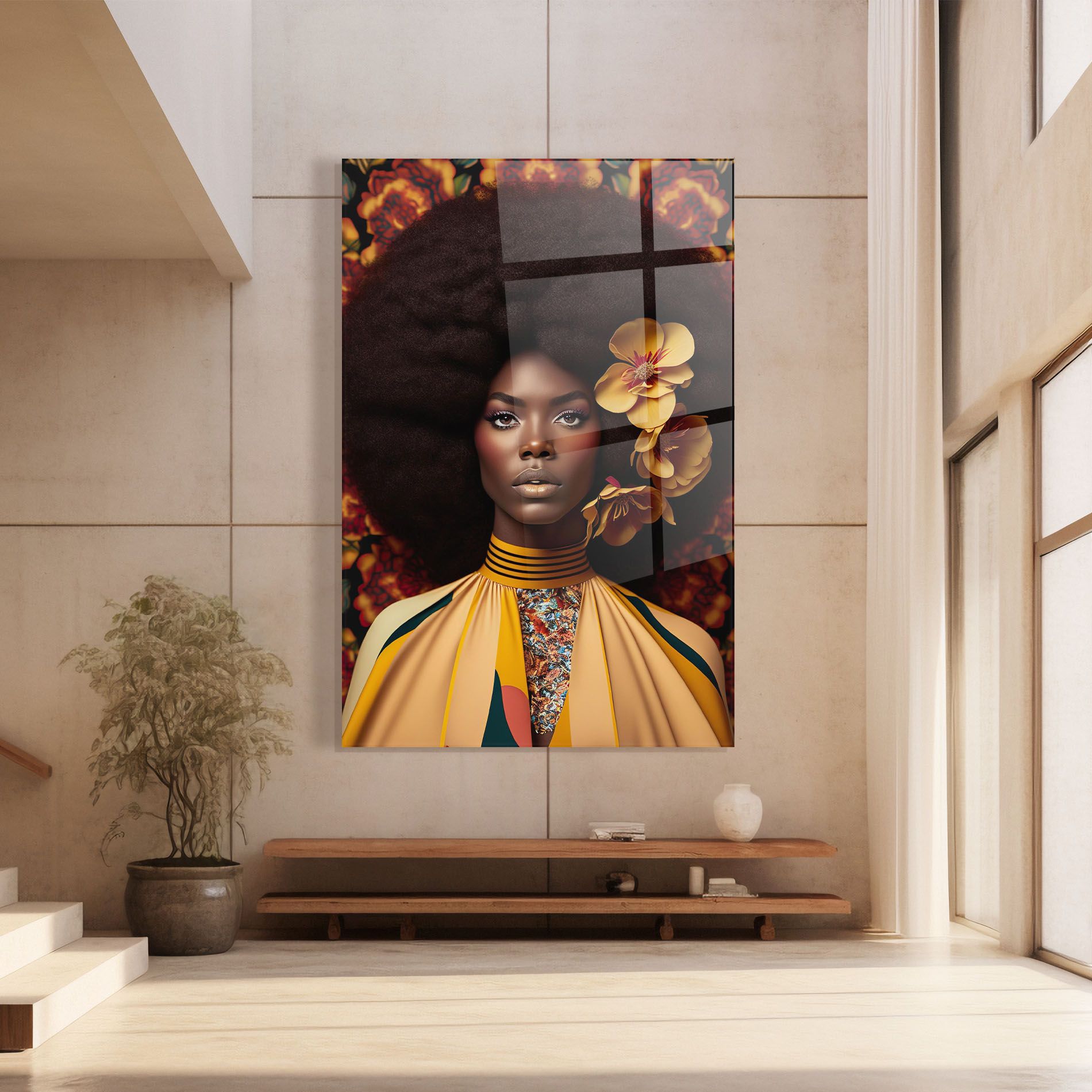 Big Yellow Flower Woman mockup 8