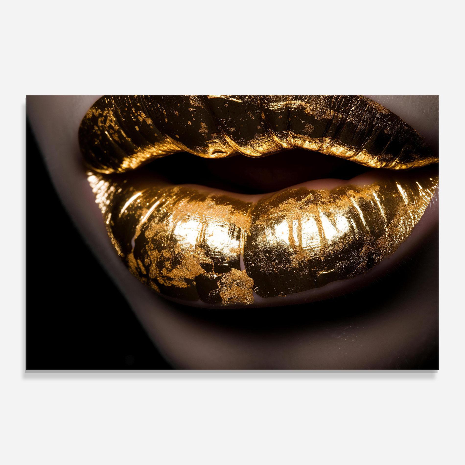 Üvegkép Big Gold Lips mockup 0