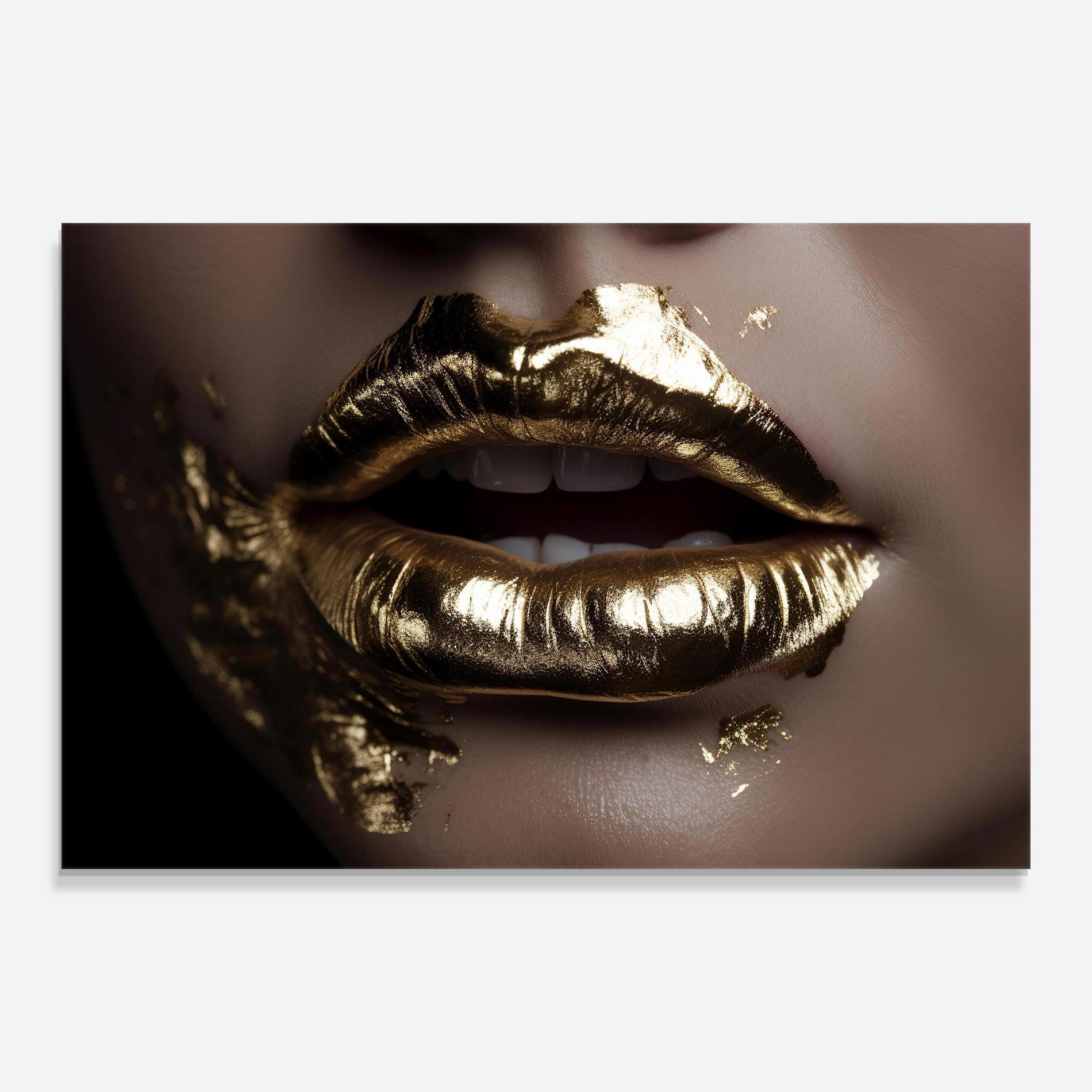Üvegkép Gold Lips mockup 0