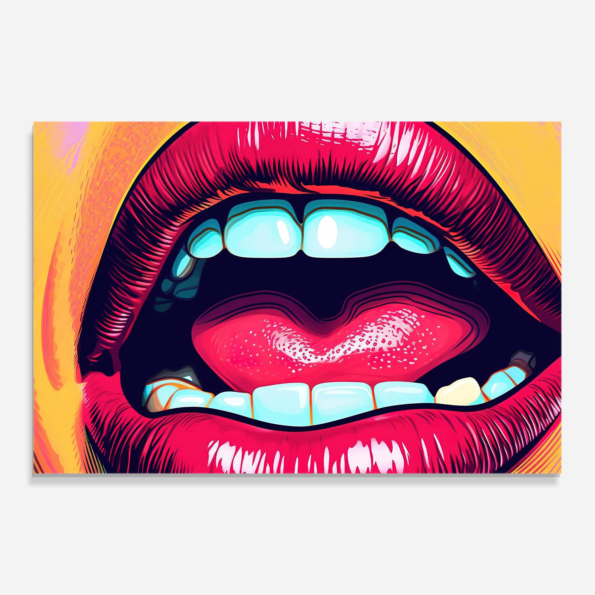 Üvegkép Lips Pop Art mockup 0
