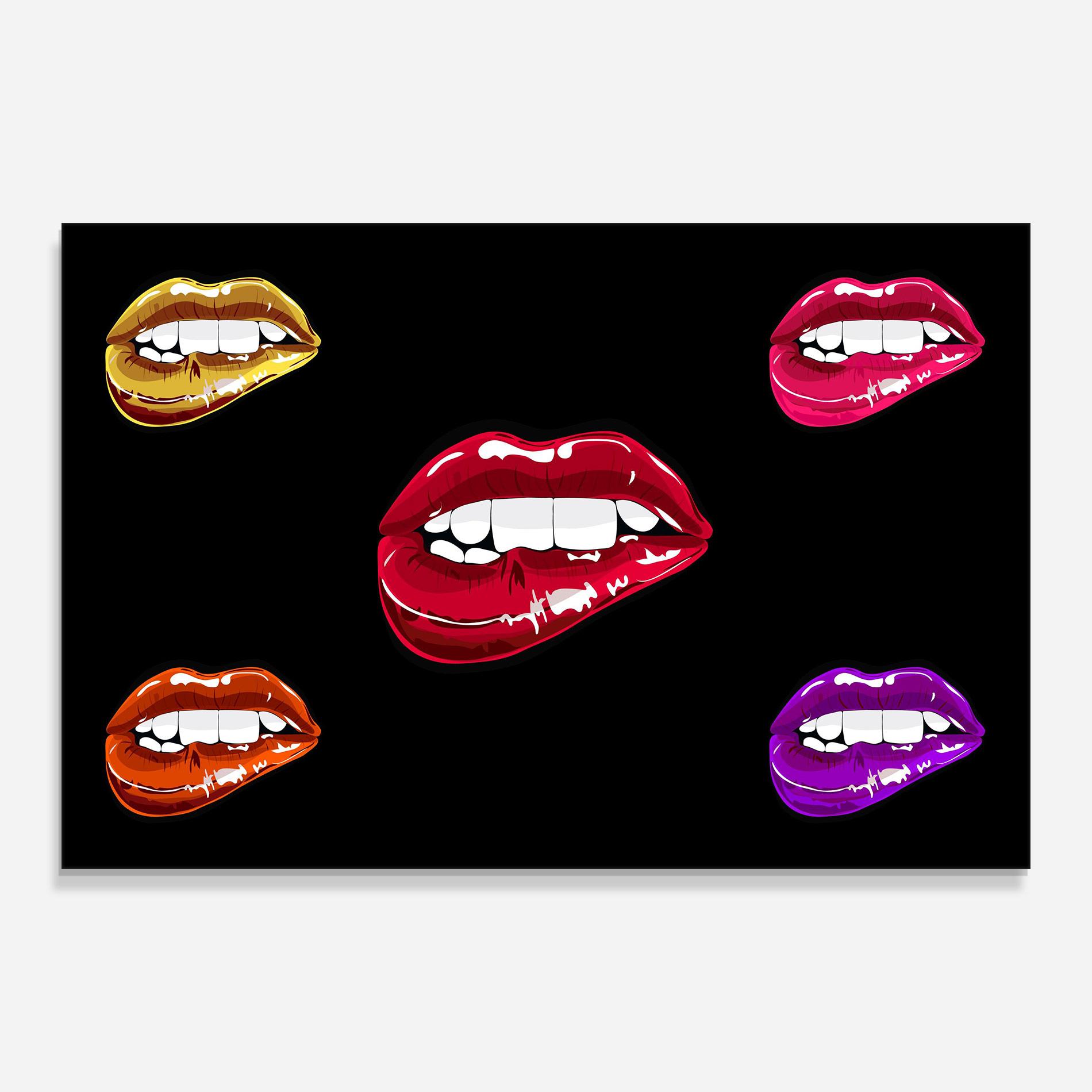 Üvegkép Mix Color Lips mockup 0