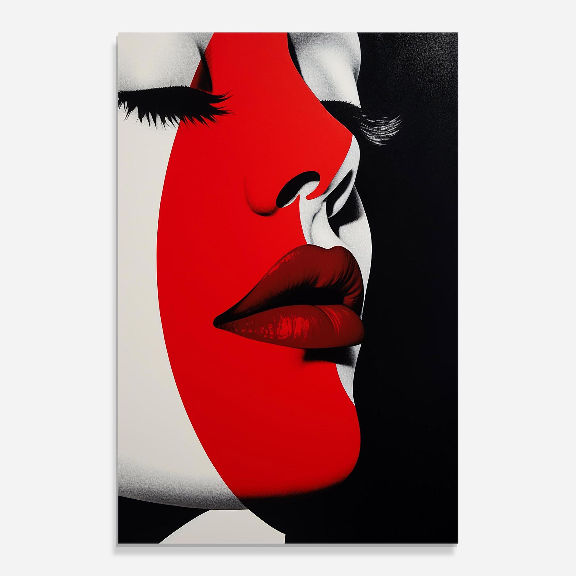 Üvegkép Dark Red Lips mockup 0