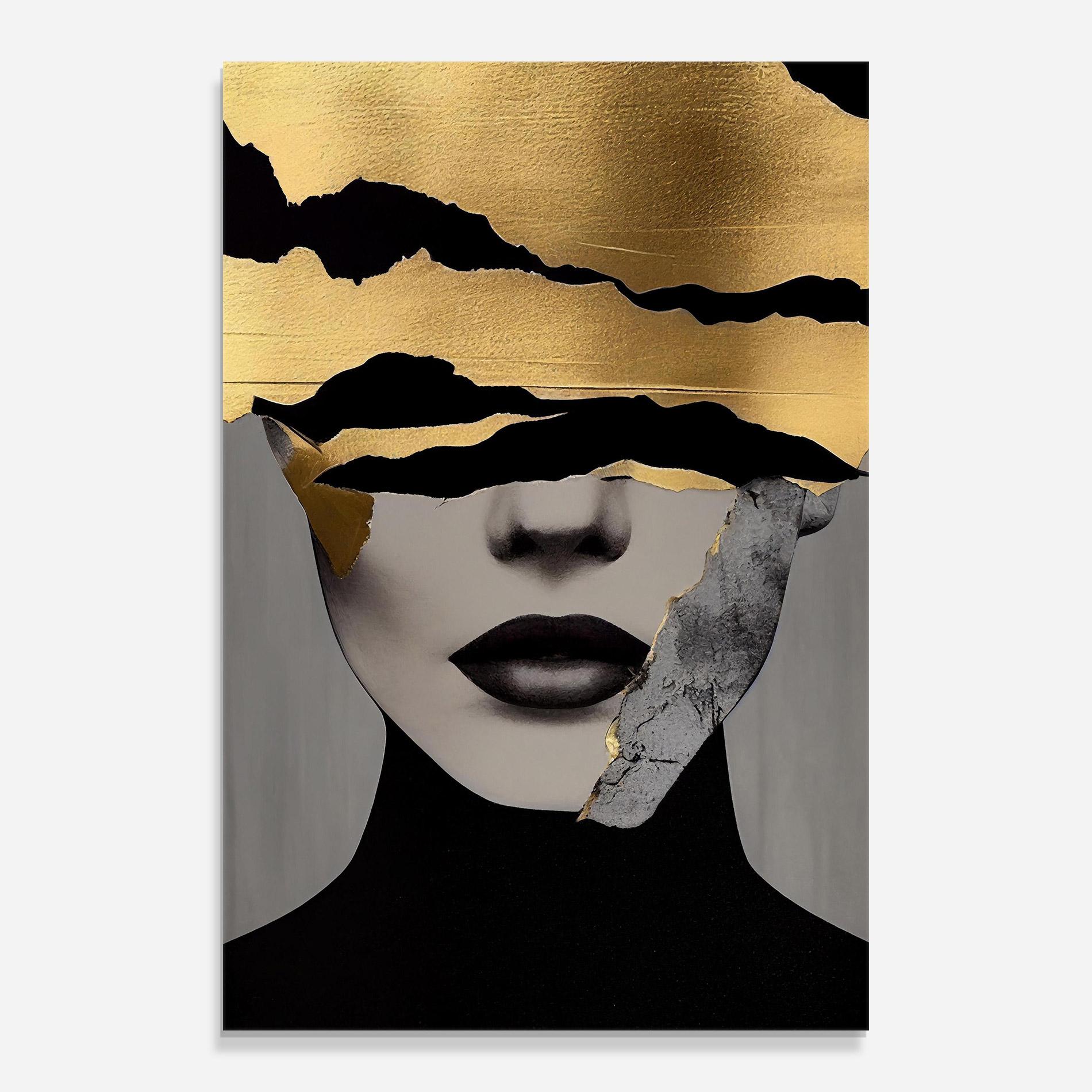 Üvegkép Grey Gold Lips mockup 0